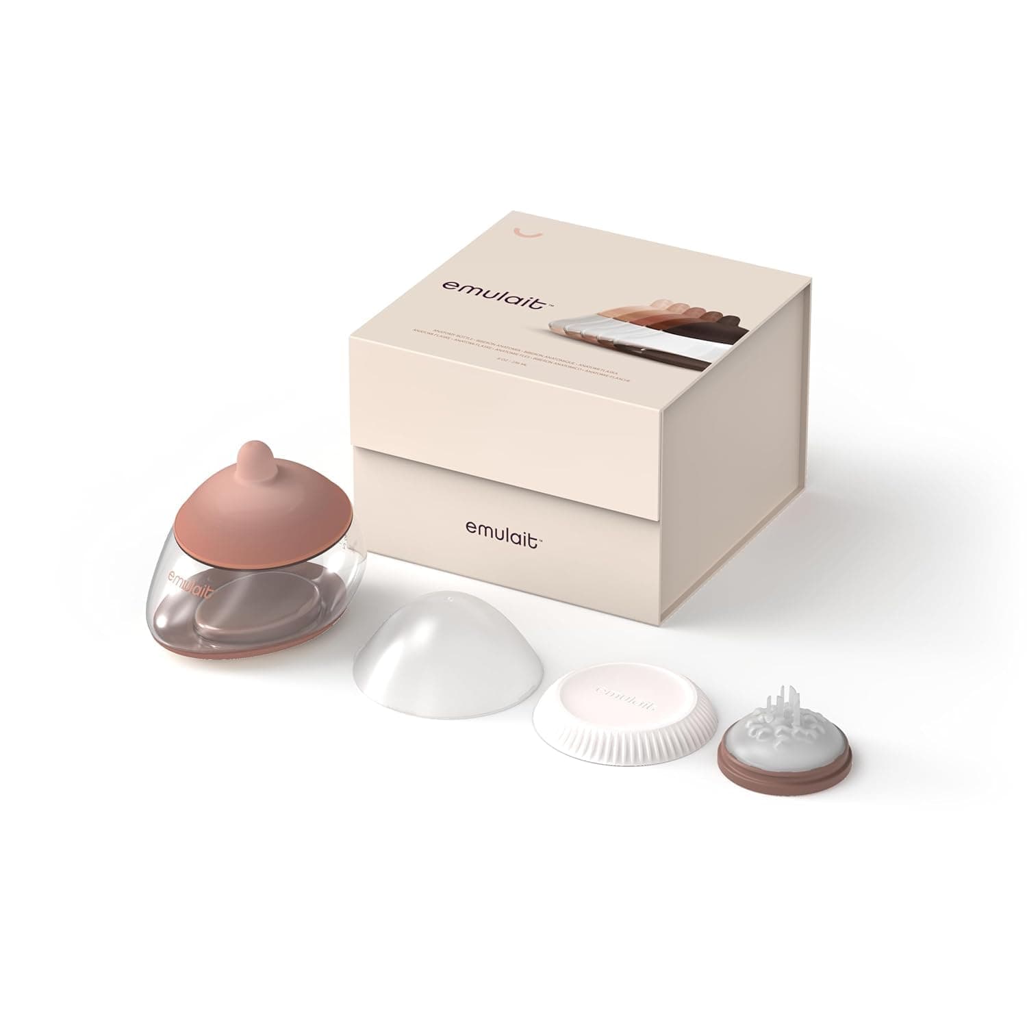 Anatomy Baby Bottle – Breast-Shaped, Natural Flow Nipple with Anti-Colic Valve – Closest to Breastfeeding for Newborns & Infants, Medium, Shape 2