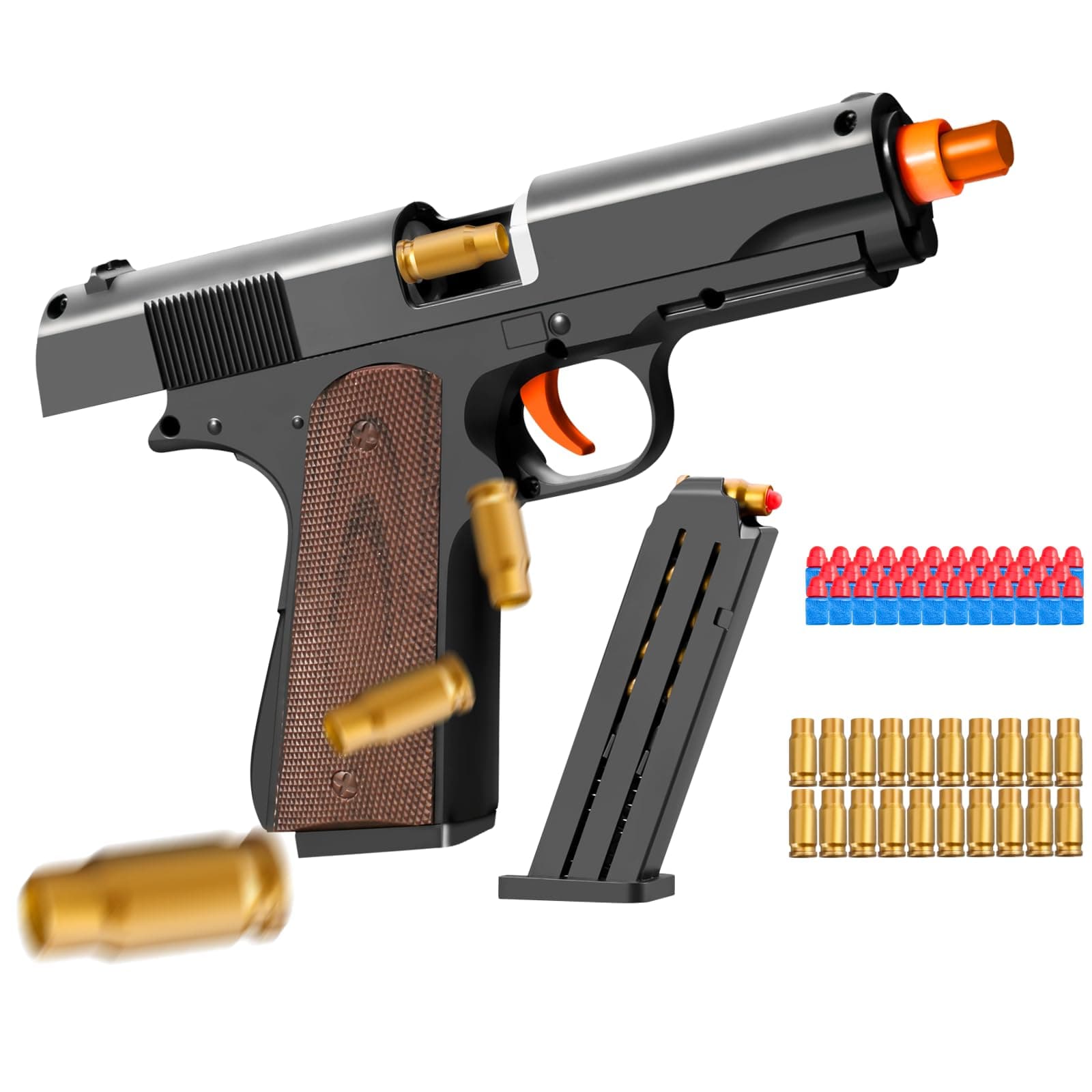 Toy Pistol with ejecting Shells,Realistic Soft Bullet Toy Gun Cheap Cool Stuff Stress Shot Fidget Toys Hand Guns Fake Prop Shooting Game for Adults Under 10 Dollars for Age 14 Years Old (red)