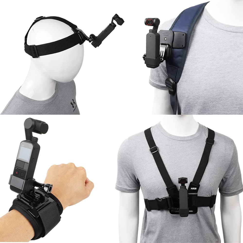 Accessories Kit for DJI Osmo Pocket 2,New Quick Release Head Strap Mount + Chest Mount Harness + Backpack Clip Holder + 360°Rotating Wrist Strap