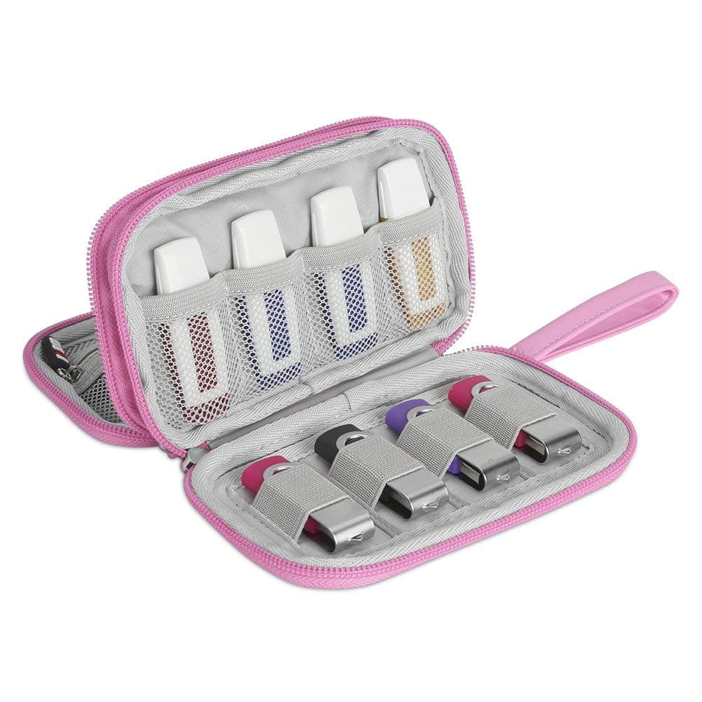 BUBM USB Flash Drive Case, Portable Waterproof Electronic Accessories Bag for USB Flash Drives, SD Cards,Earphone and Other Small Accessories 16 x 9 x 4.5 cm,Gray