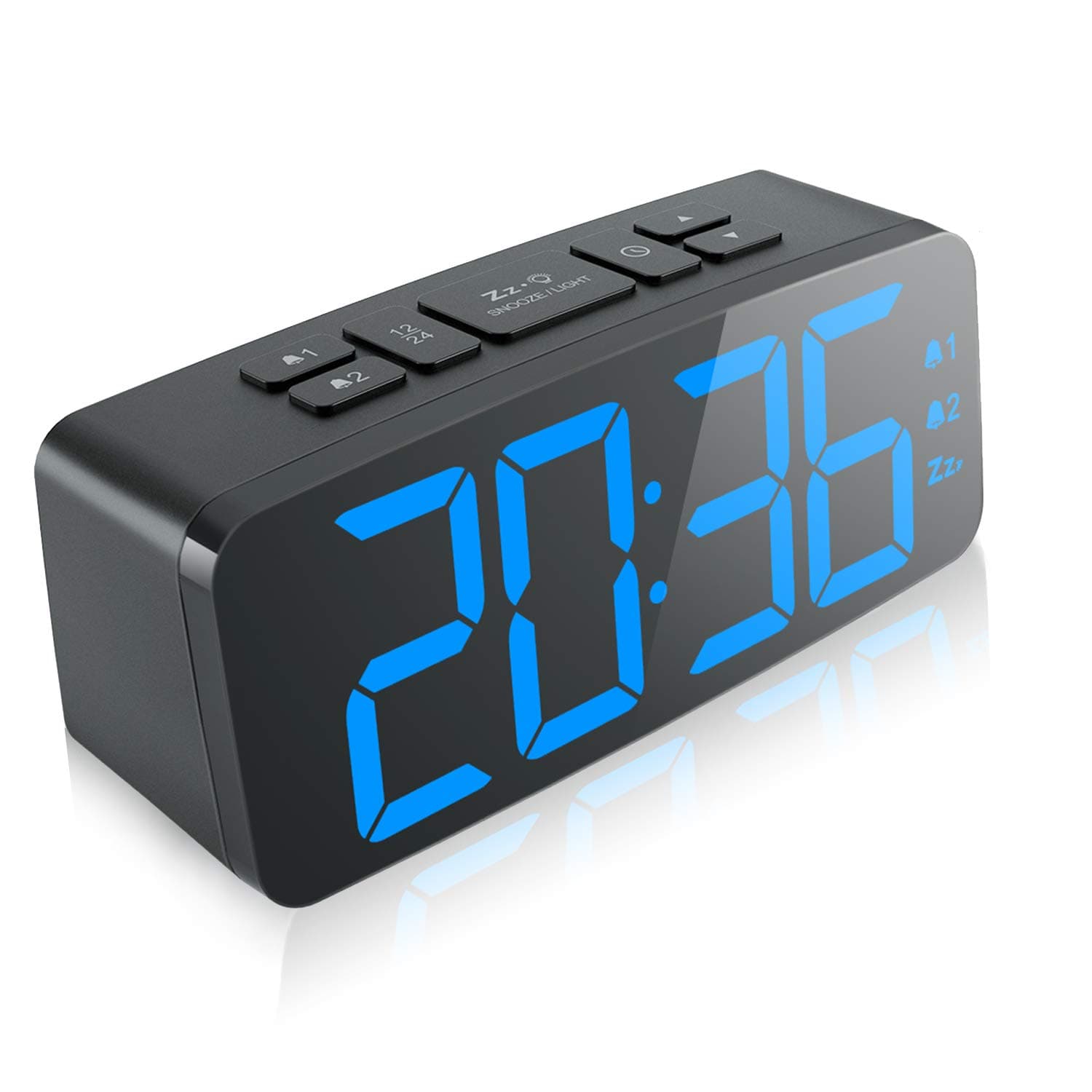 Digital Alarm Clock, New Upgraded 6.3" Large LED Display Digital Alarm Clock with Big Number,6 Level Adjustable Brightness Dimmer and Snooze, Desk Bedroom Bedside Clocks, Simple Operation&12/24Hour