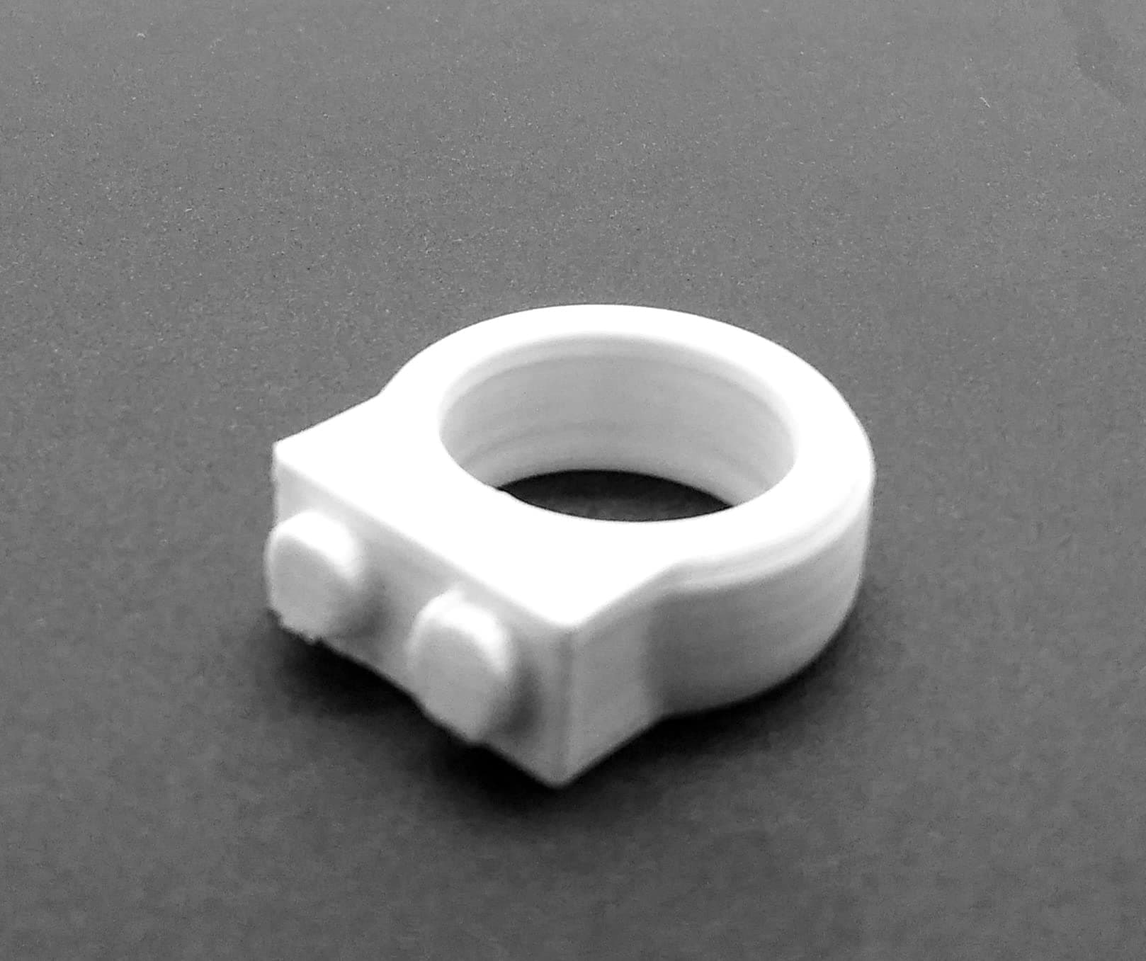 3D Printed Brick Ring for 5 Years Old | Compatible with Lego Technic (White)