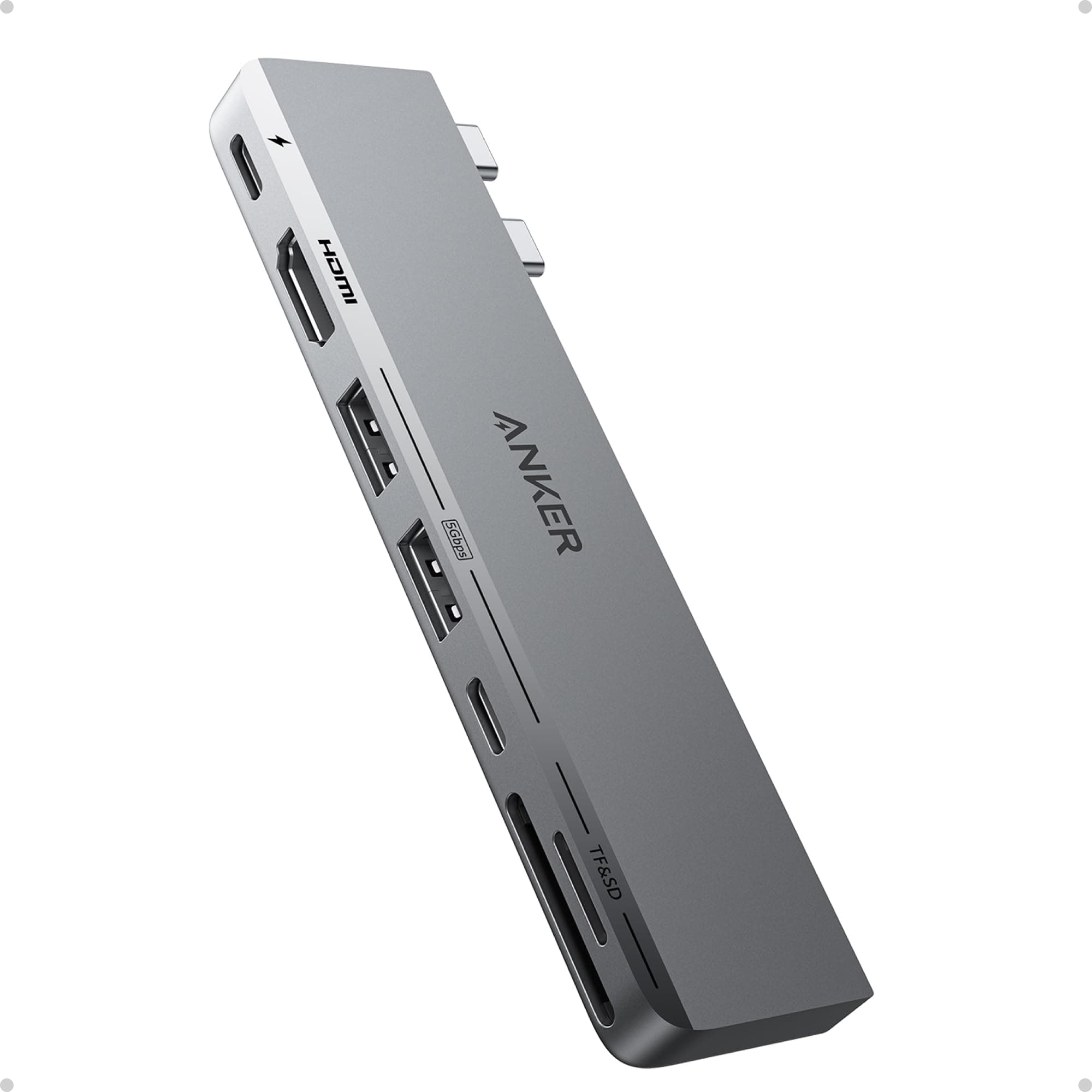 USB C Hub for MacBook, 7-in-2 with 4K@60Hz HDMI, Compatible with Thunderbolt 4, 1 Type C and 2 USB A Data Ports for MacBookPro 13 Inch, MacBookAir M1 / M2, and More