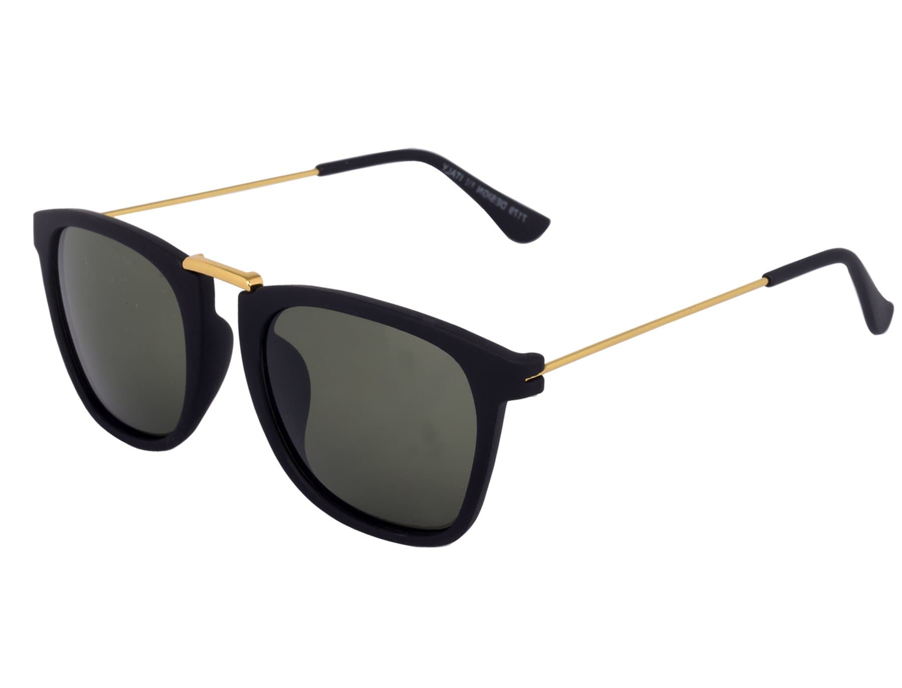 Silver Kartz Unisex Rectangular Sunglass (wy070, Black)