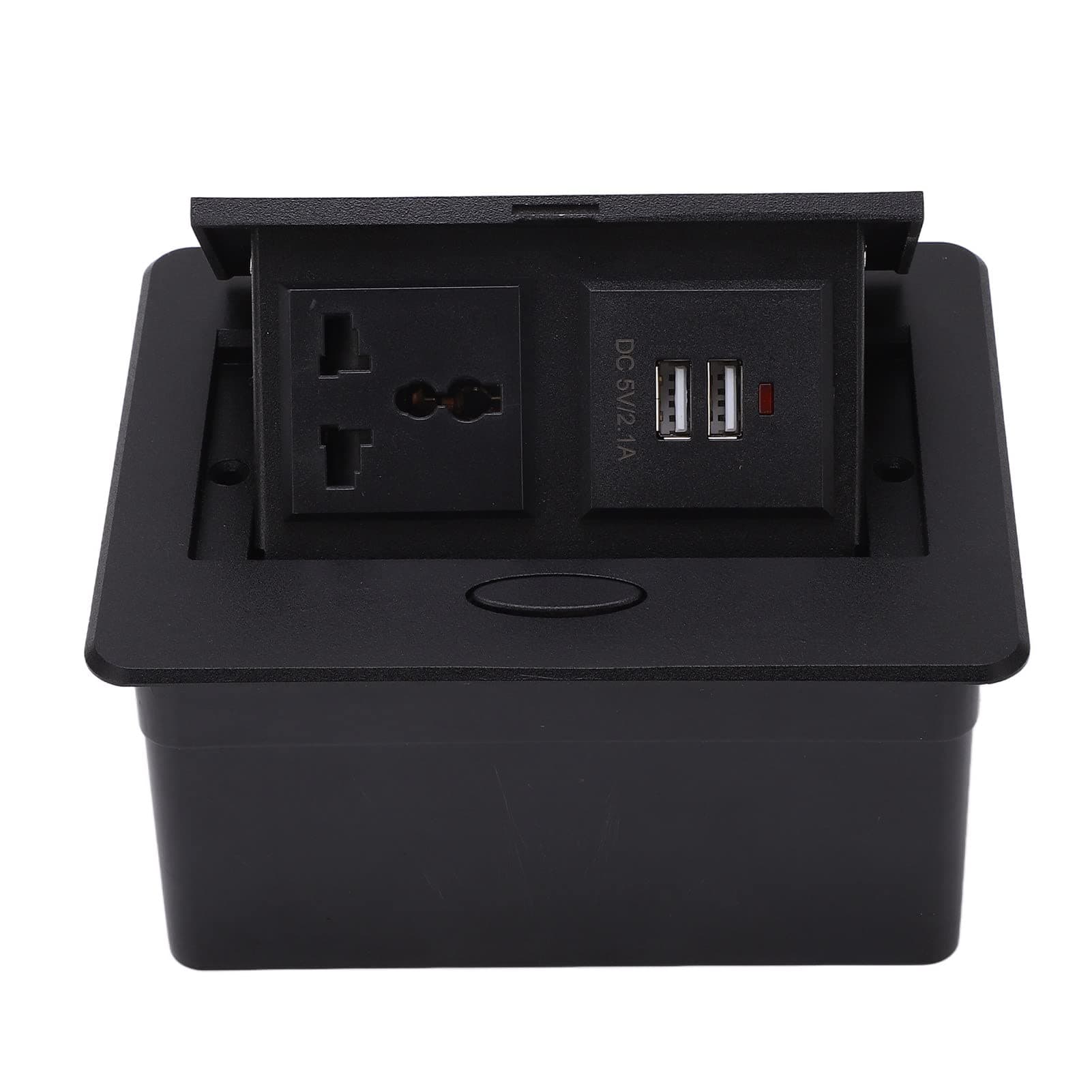 Sorandy Table Up Power Strip, Recessed Power Grommet Socket Desktop Outlet with 2 USB Ports, Concealed Desk Connection Box for Conference Room Office Countertop, Black