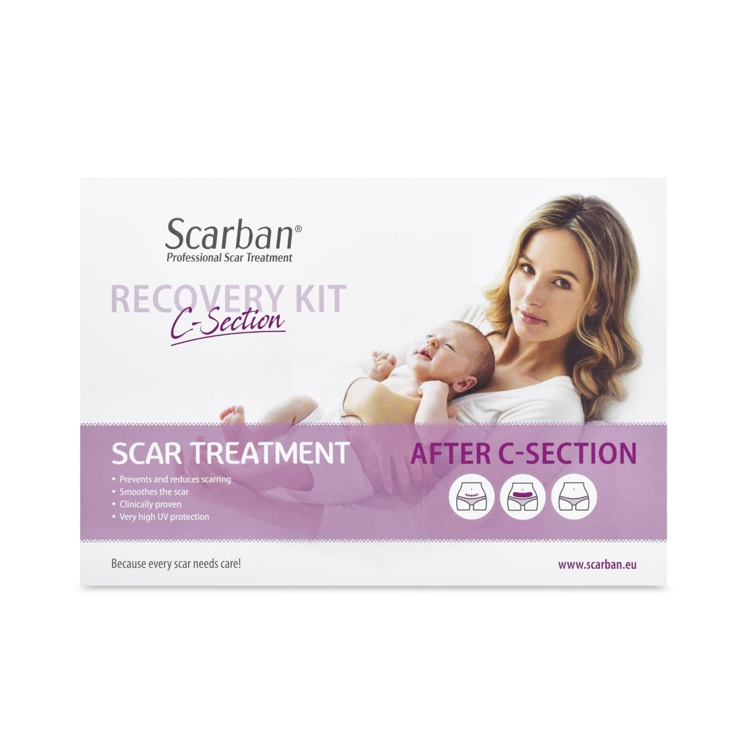 C Section Recovery Kit | Postpartum Recovery for mums | Effective on Both New and Old Scars | Medical Grade Silicone Sheet | Reusable & Washable | Cleaning Solution Included