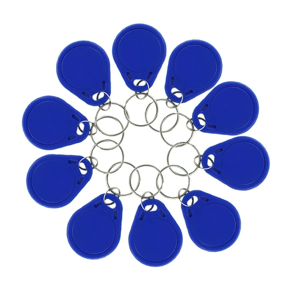 10pcs Blue 13.56MHz UID Changeable Keyfobs Token NFC Tag Rewritable RFID Writable Access Control Key Card Used to Copy/Clone Card blue