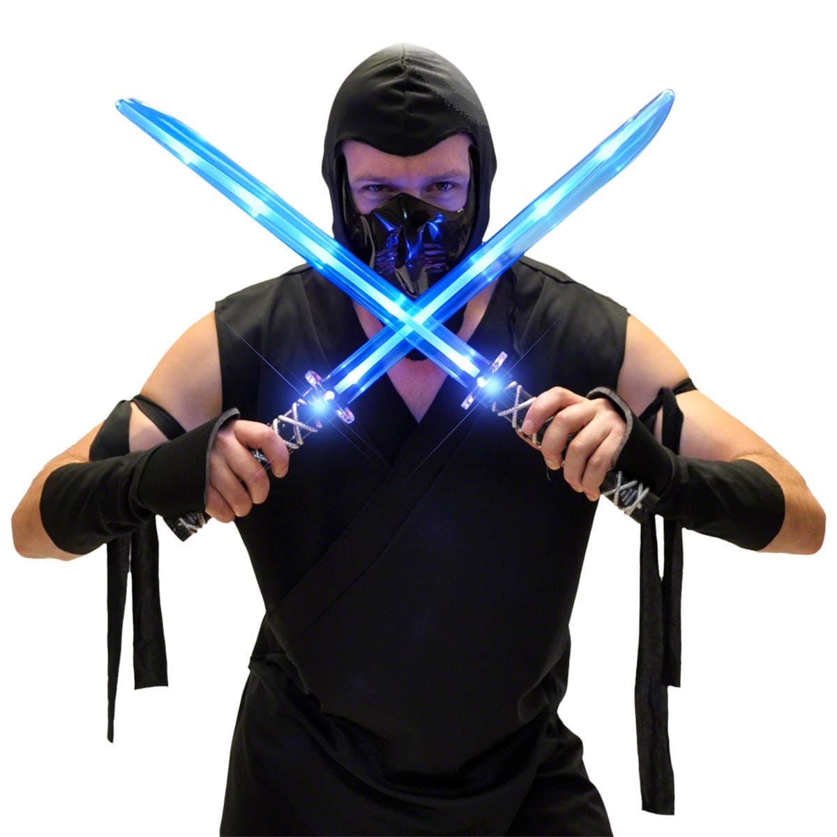 Deluxe Ninja LED Light up Sword with Motion Activated Clanging Sounds (2-Pack)