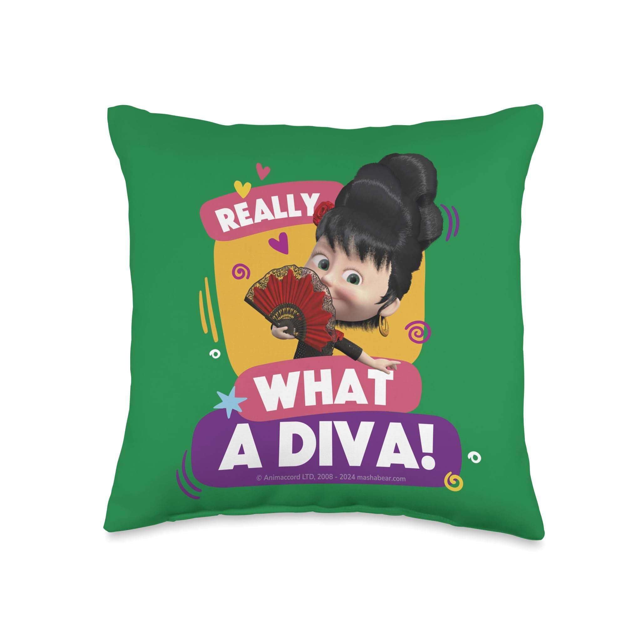 Masha and the BearWhat A Diva! Throw Pillow