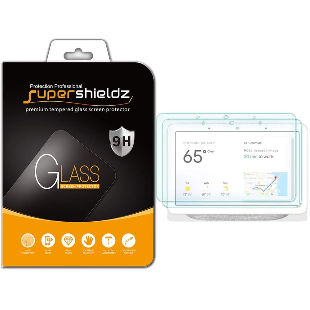 (2 Pack) Designed for Google Home Hub and Nest Hub (7 inch) Tempered Glass Screen Protector, Anti Scratch, Bubble Free