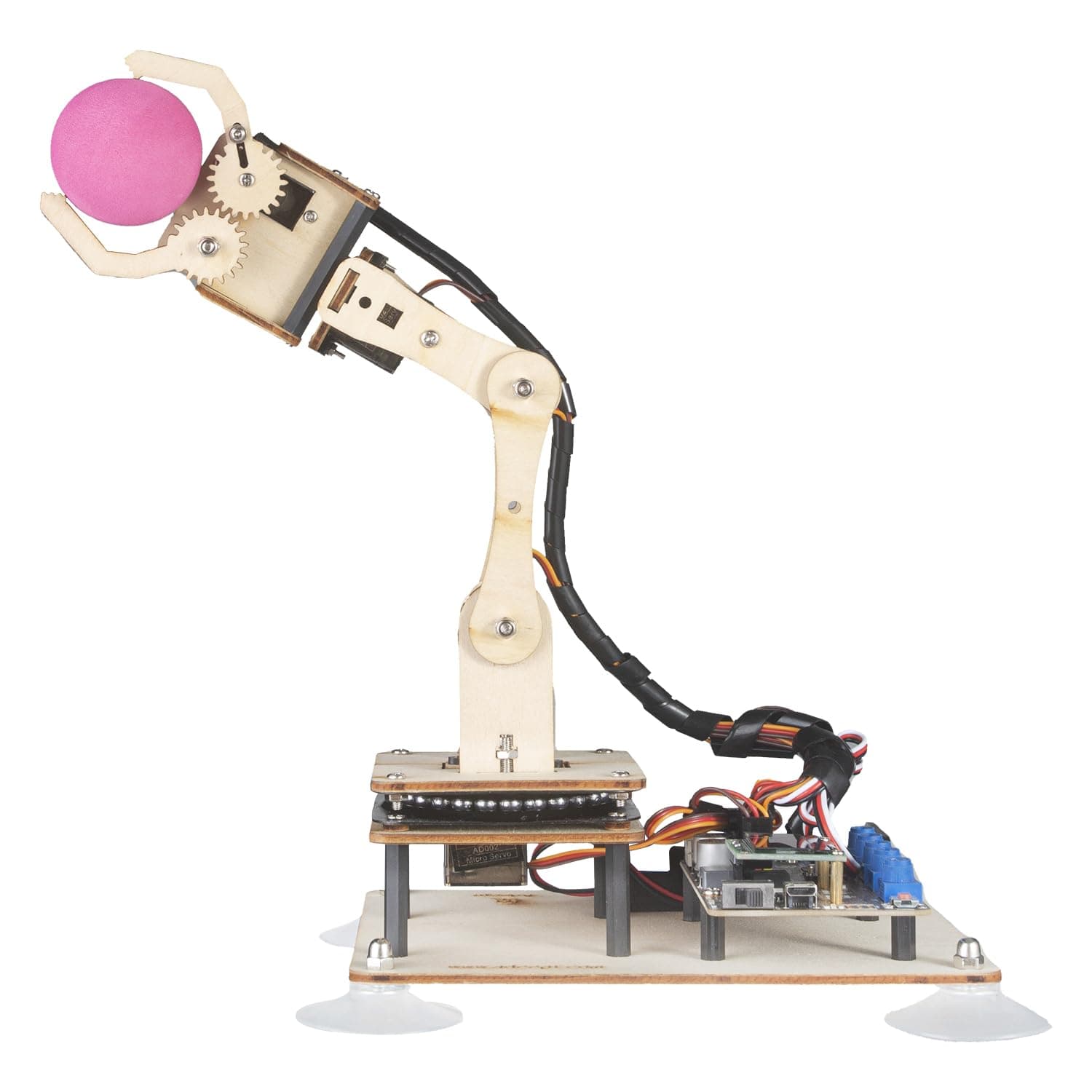 5DOF Robotic Arm Kit Compatible with Arduino IDE, Programmable DIY Coding STEM Educational 5 Axis Build Robot Arm,Robot Starter Kit with OLED Display Processing Code and Tutorials - Wooden