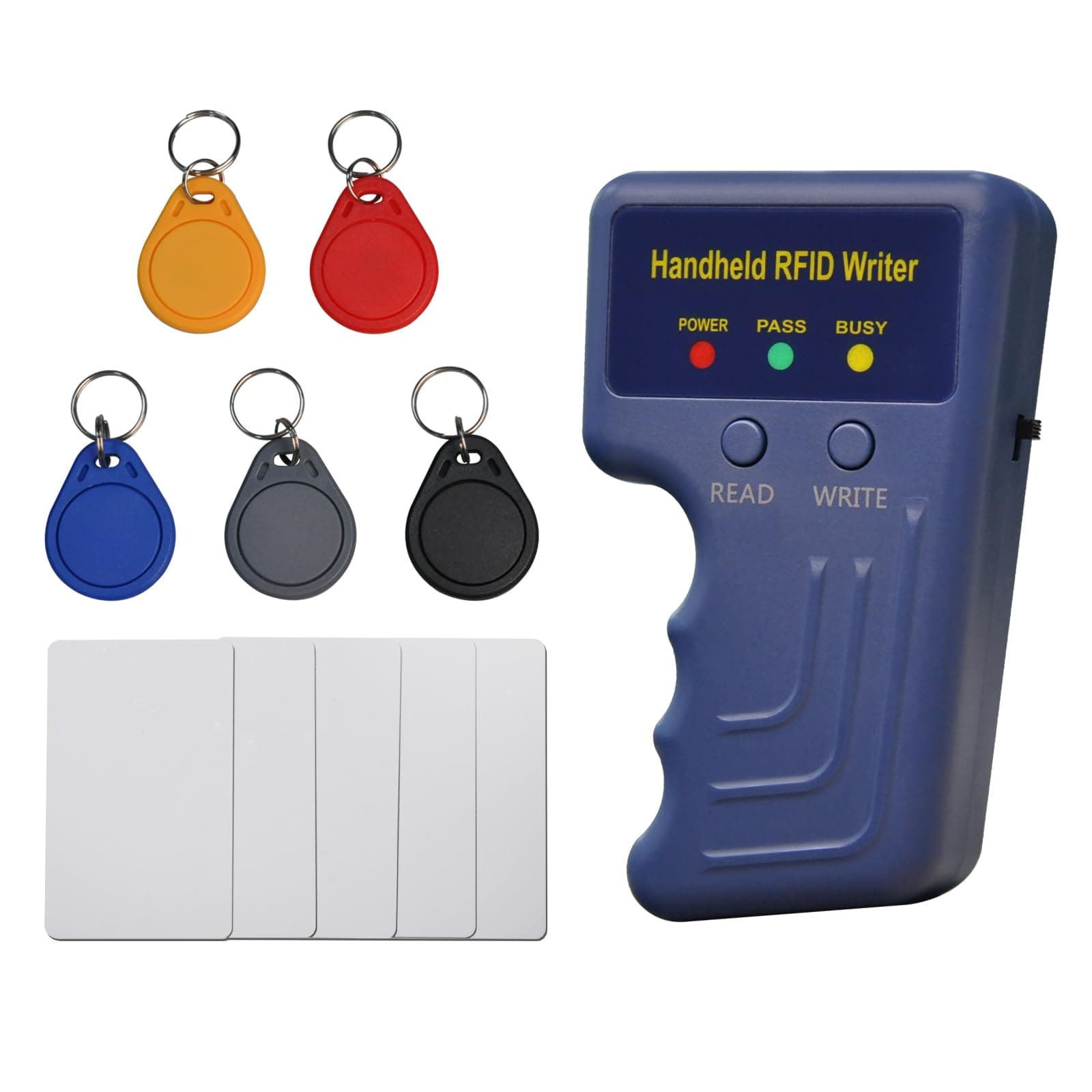 125KHz RFID Reader Writer,hanndheld RFID Copier,ID Card duplicator for 125KHz ID,HID,AWID+5pcs writable Key fobs