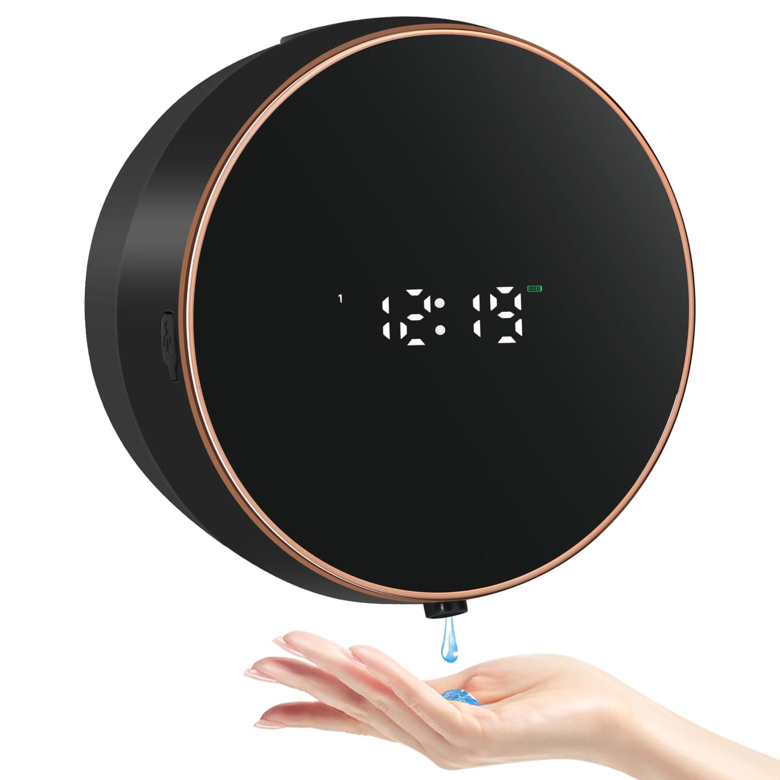 Automatic Soap Dispenser 3 Levels Adjustable Automatic Washing-Up Liquid Dispenser Wall Mounted No Drilling 300 ml for Shower Kitchen Black