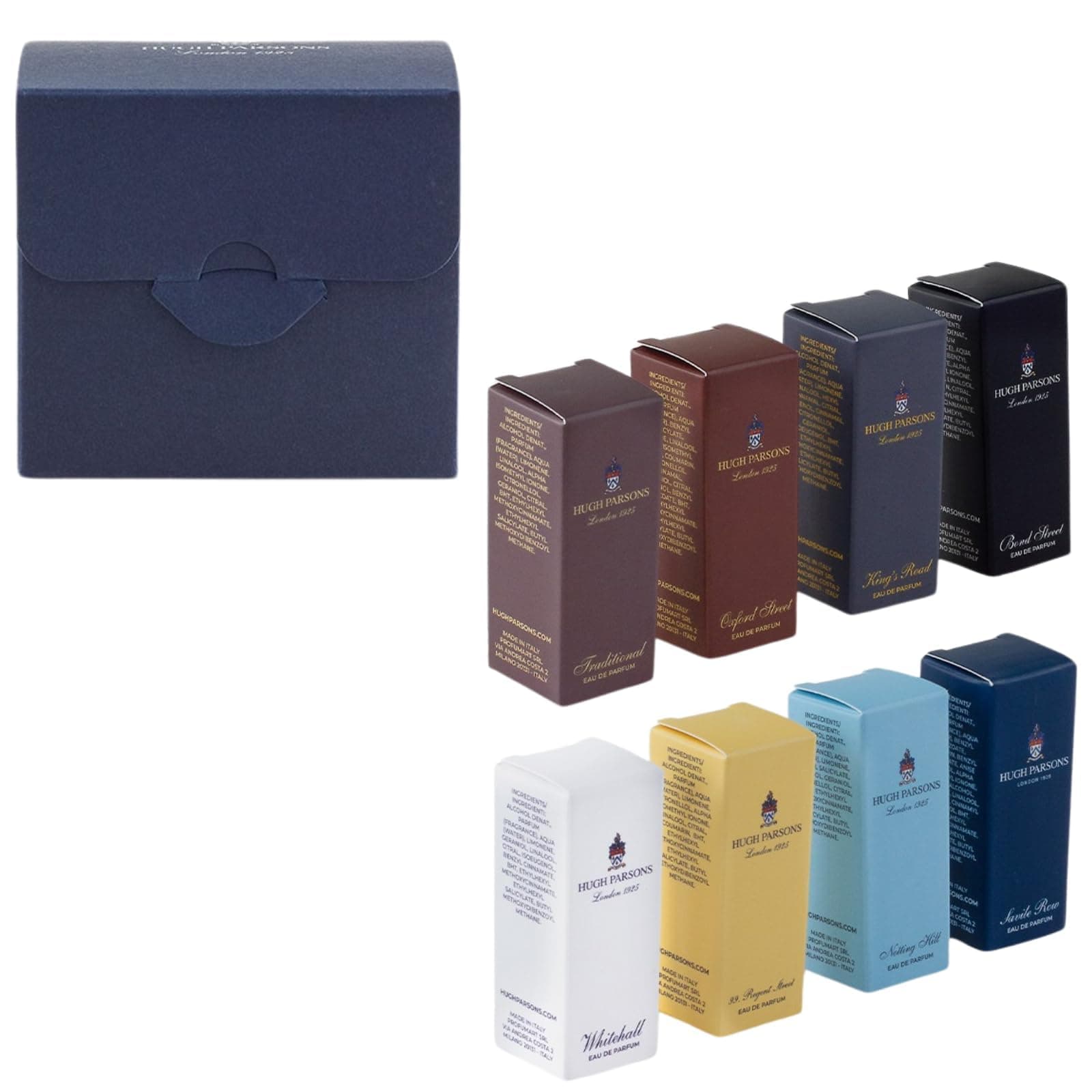 Hugh Parsons Eau De Parfum Spray for Men Sample Set | Men's Perfume Gifts Discovery Fragrance Gift Set of 8 Spray Samplers Kit Long Lasting Fragrance Masculine EDP Pour Homme