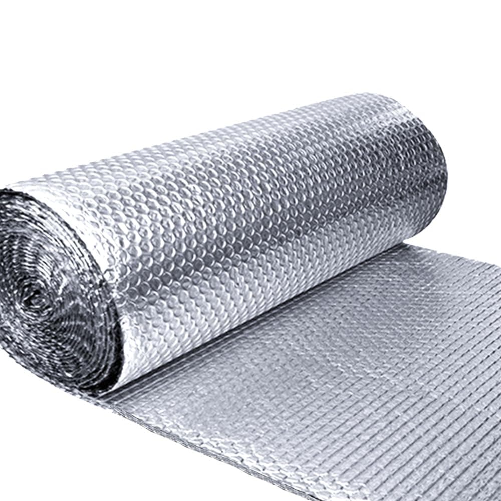 MRPAPA Double Reflective Insulation Foam, 48" x 10 Ft Reflective Window Radiant Barrier B2 Fireproof Bubble Insulation Roll for Keep Heat, Thermal Heat Block Shield - Engineered Foil