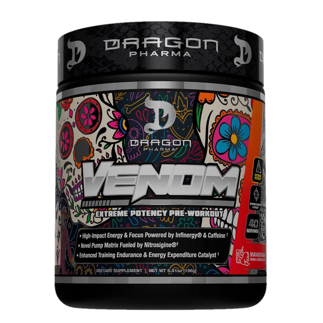 Venom Extreme Potency Pre-Workout, Laser Sharp Focus + Energy, Intense Performance, Proven Ingredients for Enhanced Vasodilation & Endurance (40 Servings, Mangonada)