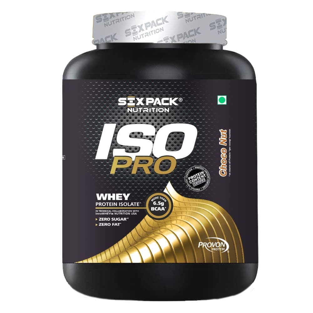 Six Pack Nutrition ISO PRO Whey Protein Isolate 28.5g Protein Per Serving, 6.5g BCAA - 2 kg/ 4.4lbs (Choco Nut)