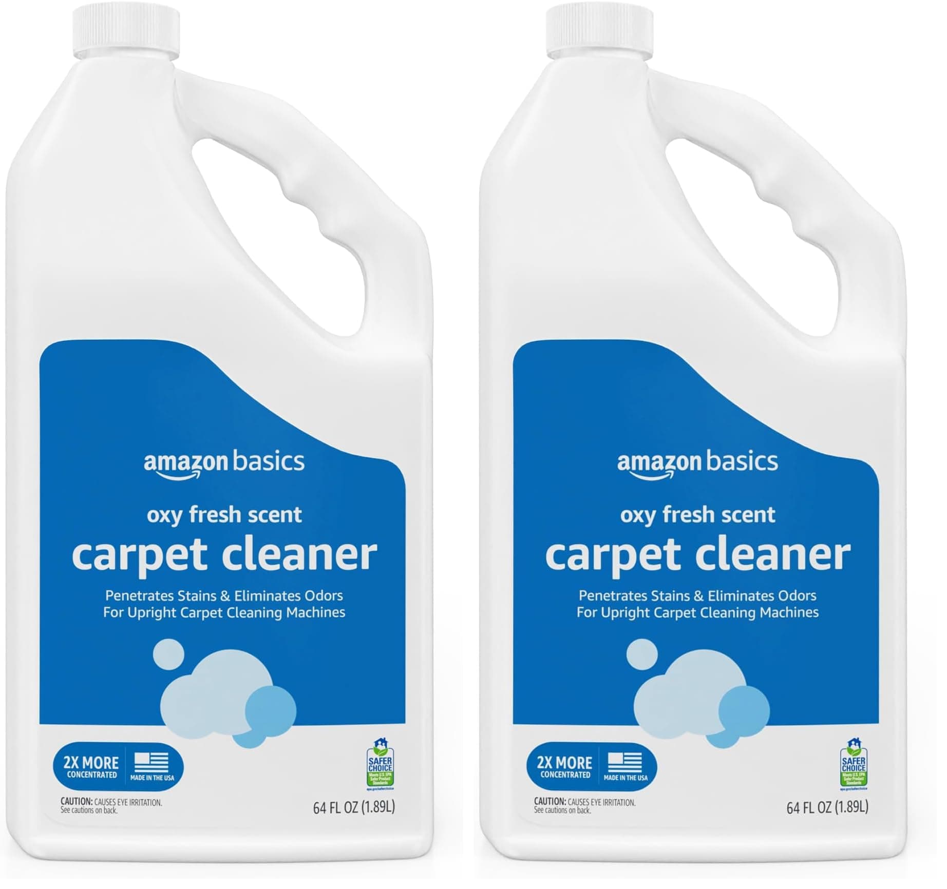 Amazon Basics Oxy Carpet Stain Remover Cleaner, Fresh Scent, 64 fl oz (Pack of 2)