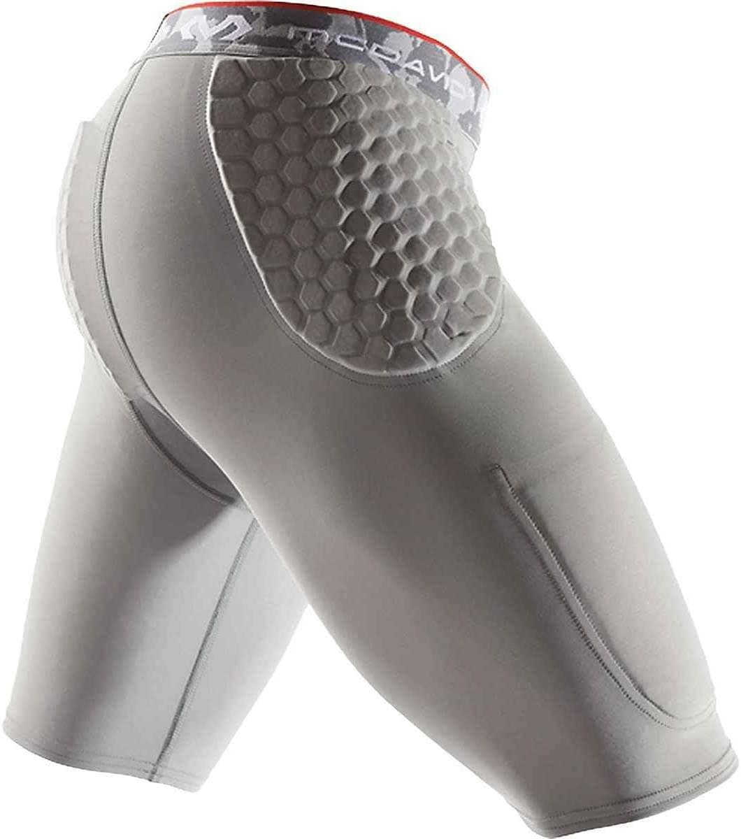 McDavidBasketball Padded Compression Shorts Girdle. 3 HEX Pads Padding. HIPS and Tailbone Protection. Cup Pocket