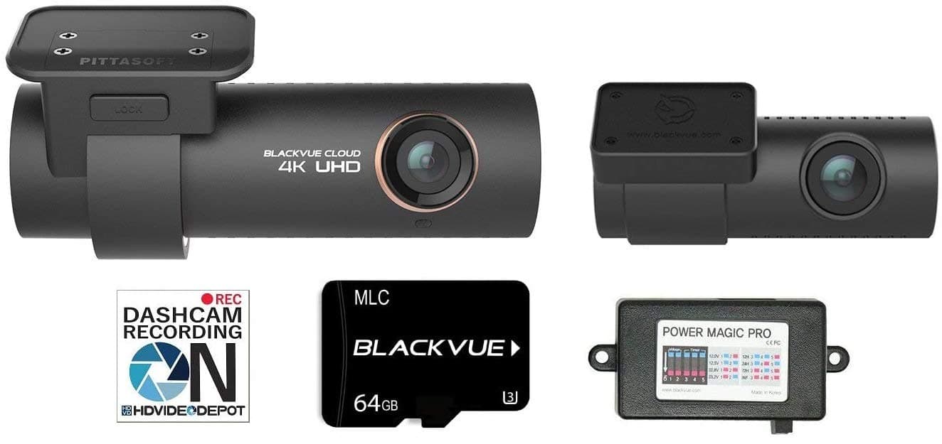 Blackvue DR900S-2CH with Power Magic Pro Hardwire Kit 2-Channel | 4K Dashcam | 64GB SD Card