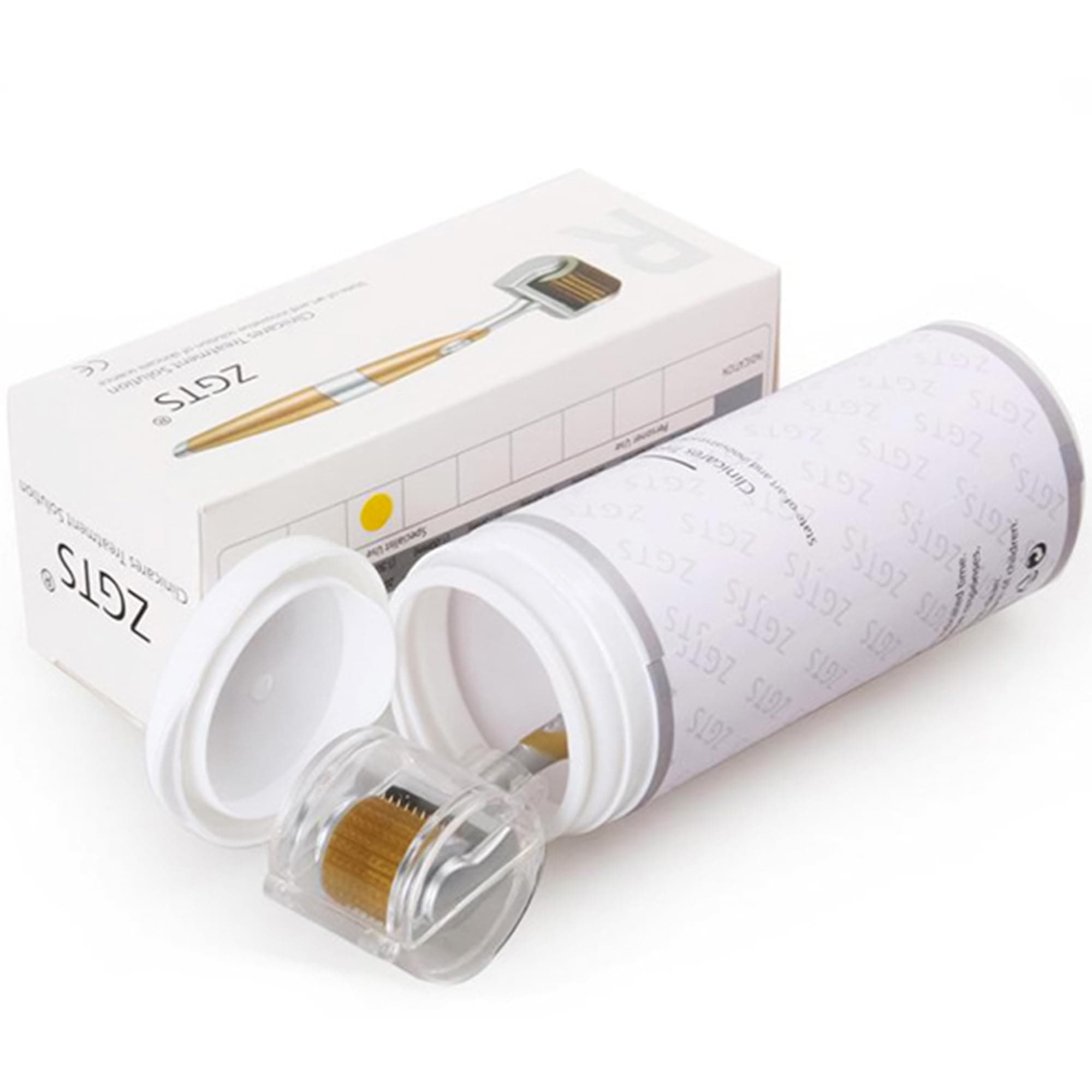 ZGTS Derma Roller System 192 Needles Titanium Alloy Needles Roller for Acne Skin Hair Loss, Gold, 0.20mm