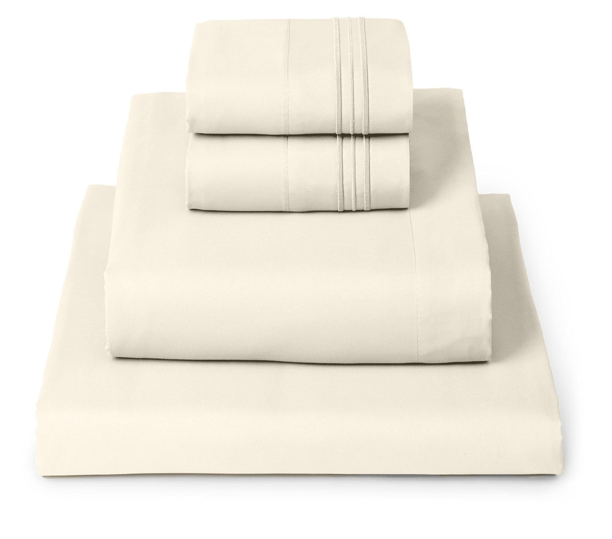 Mellanni Full Sheets Set - 4 PC Iconic Collection Bedding - Hotel Luxury, Extra Soft, Cooling Bed Sheets - Wrinkle, Fade, Stain Resistant (Full, Golden Ivory)