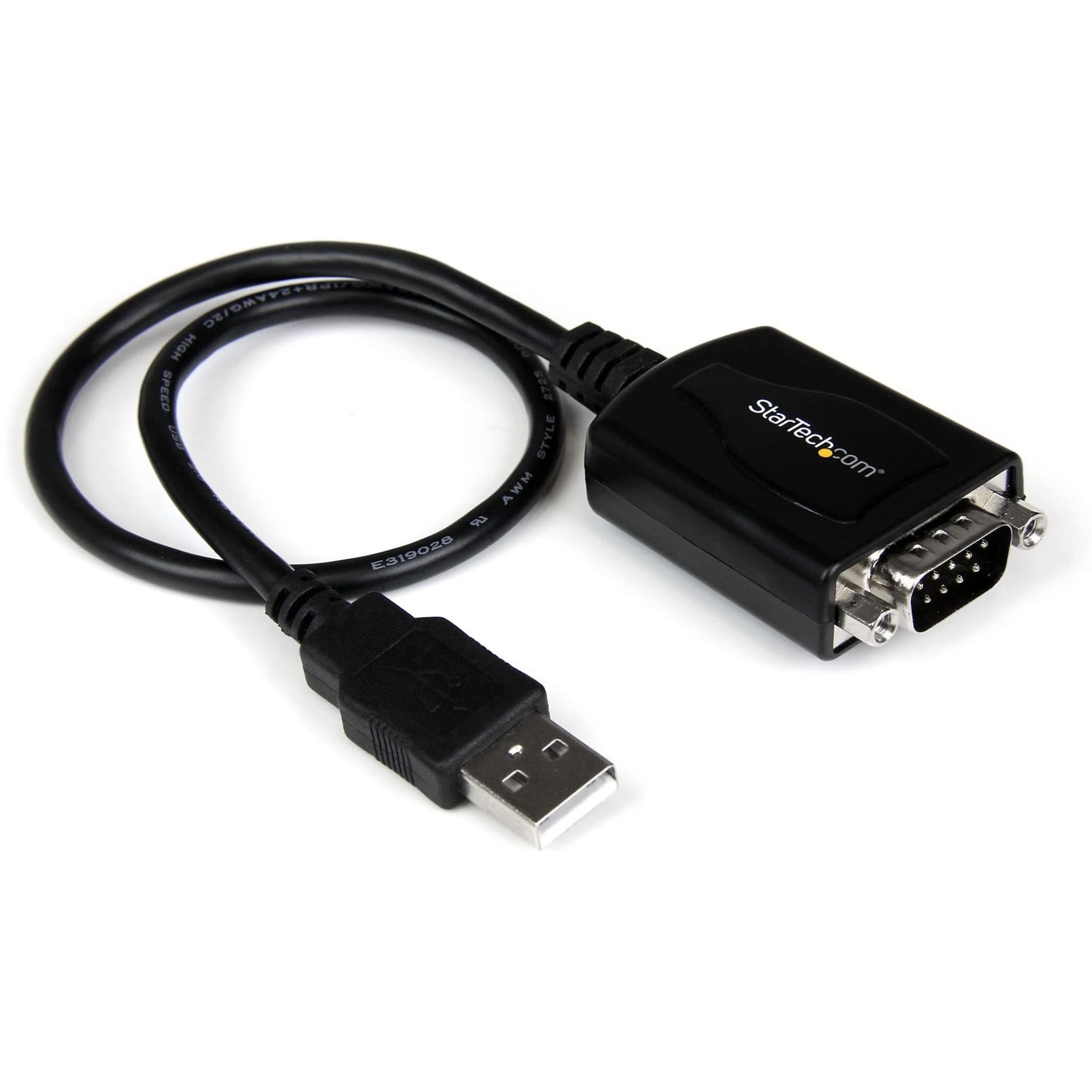 StarTech.com 1 ft. USB to RS232 Serial DB9 Adapter Cable with COM Port Retention - Up to 920 kpbs USB A to DB9 Serial Adapter , TAA (ICUSB232PRO)