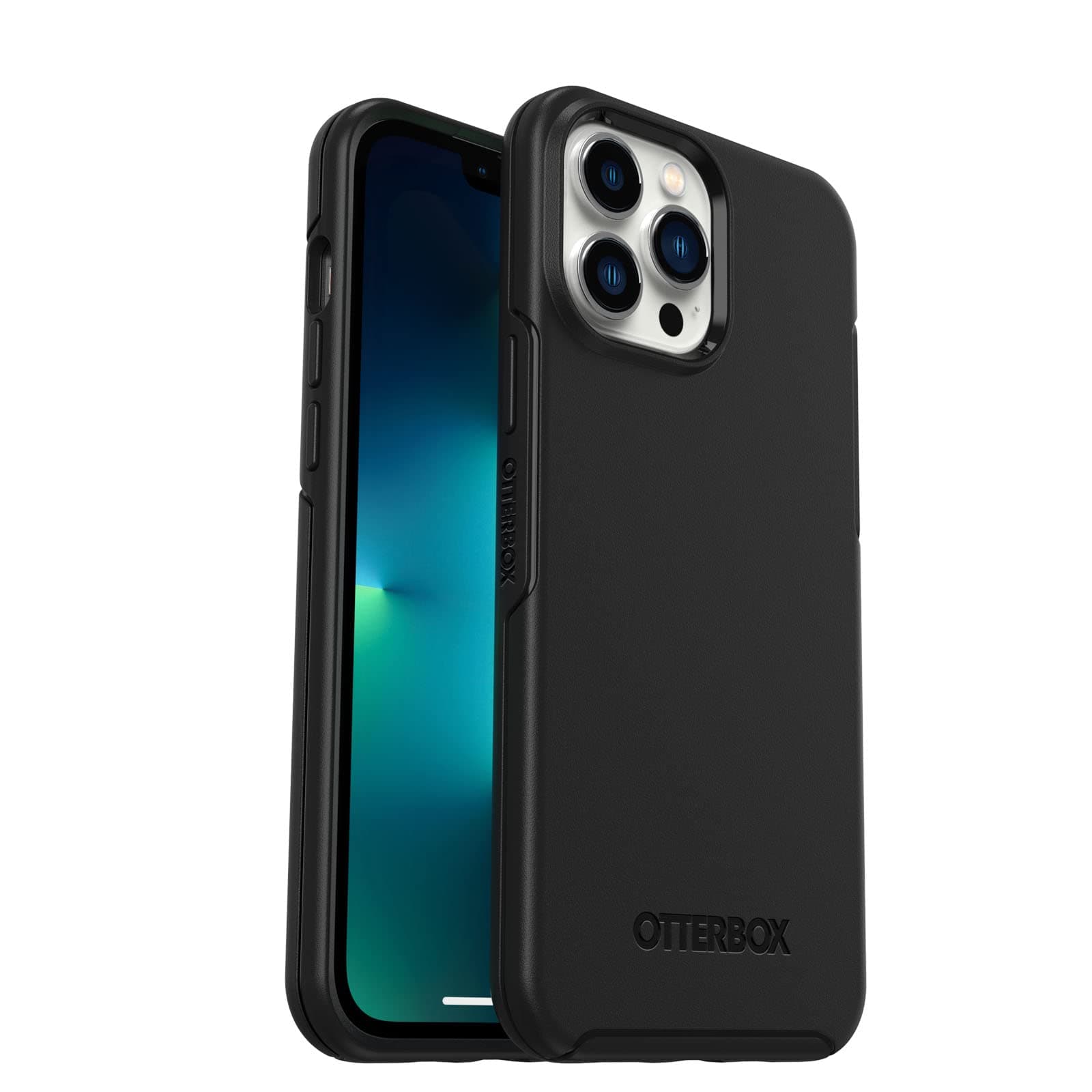 OtterBoxSymmetry Case for iPhone 13 Pro Max / iPhone 12 Pro Max, Shockproof, Drop proof, Protective Thin Case, 3x Tested to Military Standard, Antimicrobial Protection, Black, No Retail Packaging
