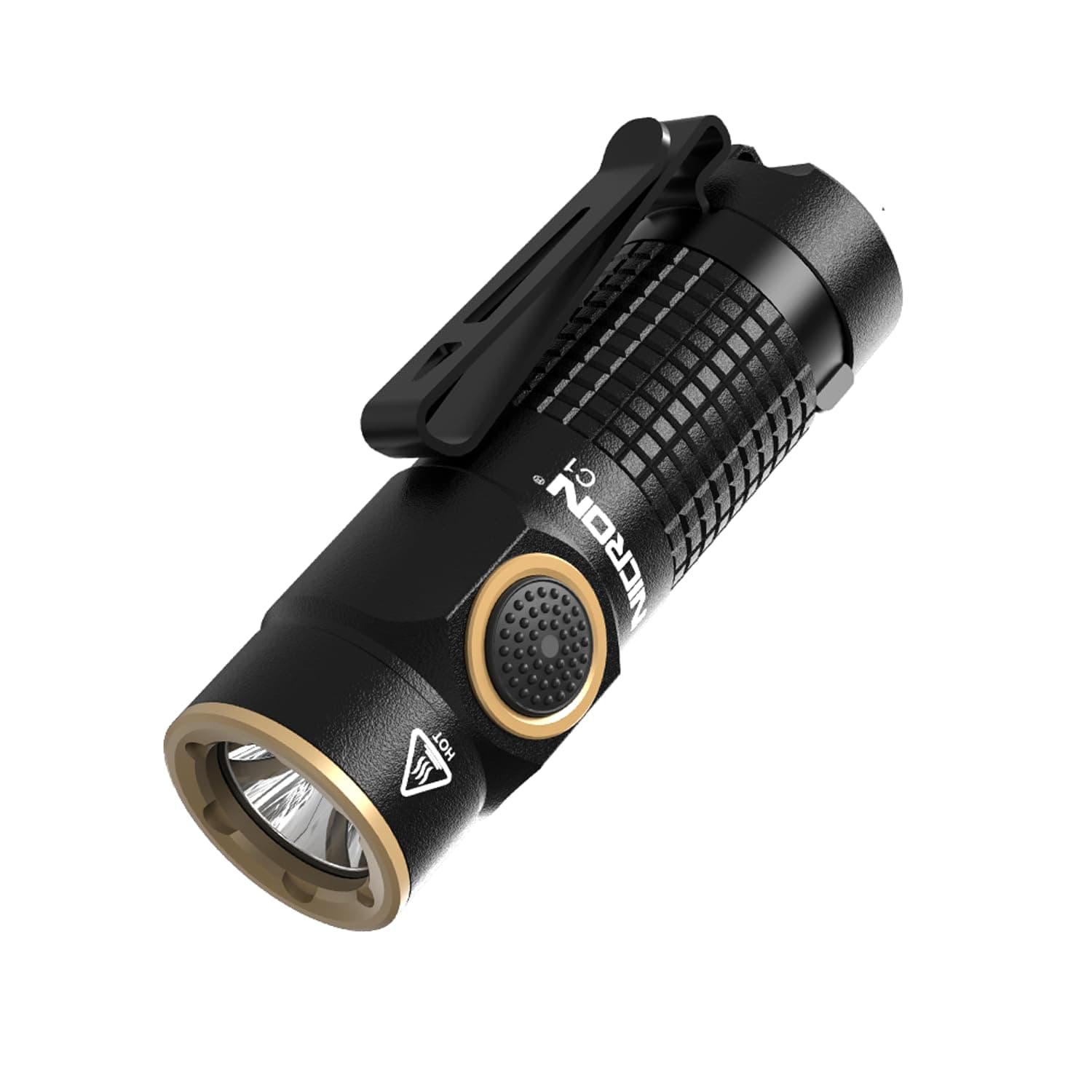 1200 Lumens EDC Flashlight with Magnet, Rechargeable Pocket Light Compact High Lumens Handheld Light, C1 Mini Flashlight 7 Modes for Outdoor Camping, Hiking (Black)