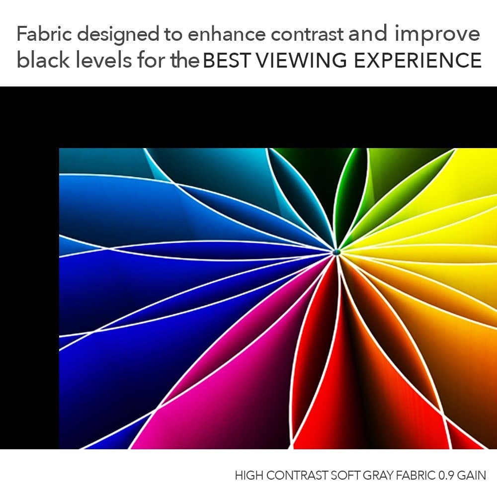 QualGear 100-Inch Fixed Frame Projector Screen, 16: 9 High Contrast Gray at 0.9 Gain (Qg-PS-Ff6-169-100-G)