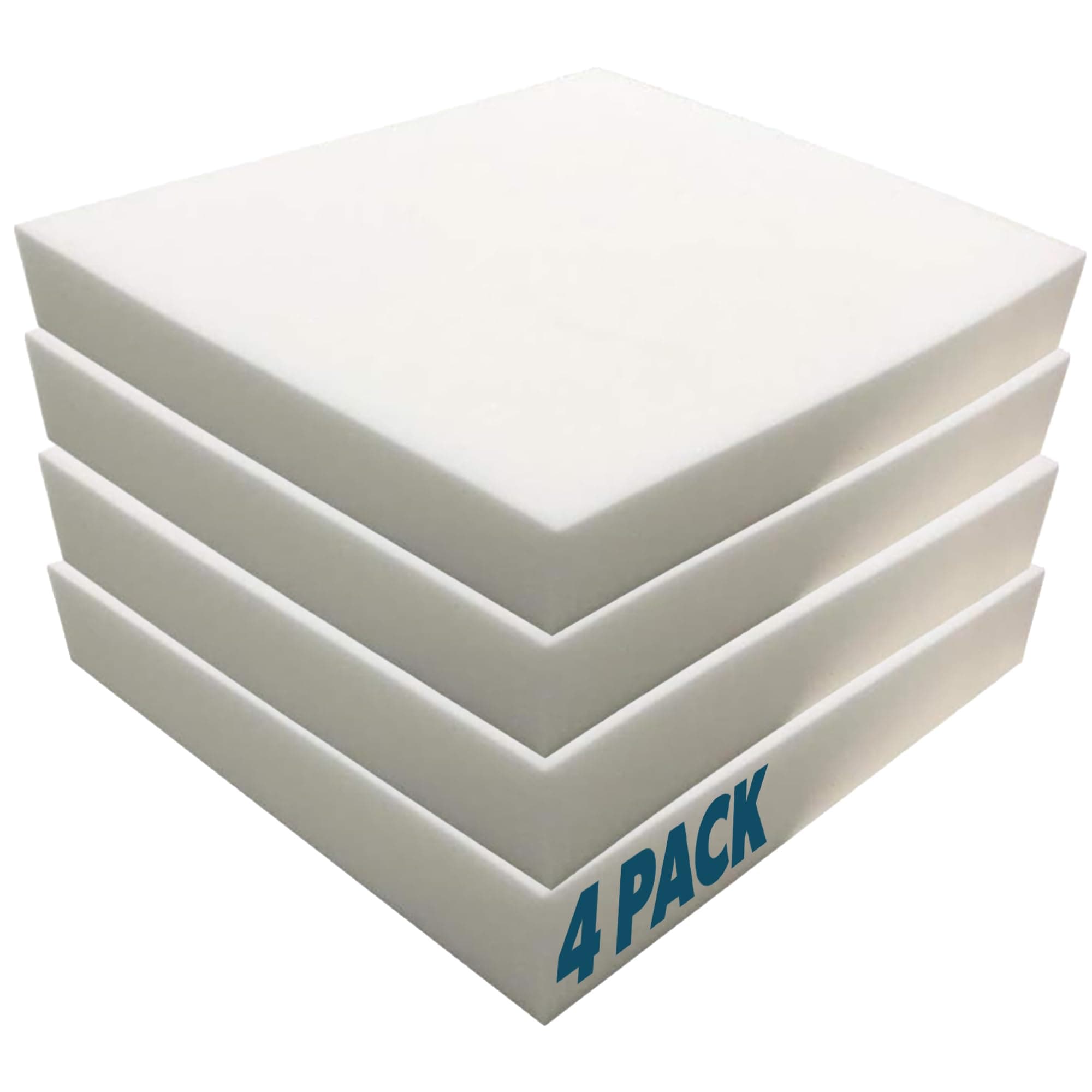 Foamma 4-Pack 2" x 20" x 20" High-Density Upholstery Foam Padding - Couch Cushion Replacement, Chair Foam, Square Padding for Seats