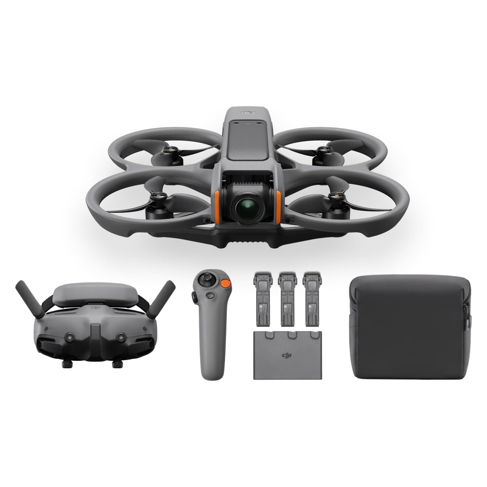 Avata 2 Fly More Combo (3 x Batteries) Camera Drone with 4K Camera, VR Drone, FPV Drone, Max Flight Time 69 Minutes, One Push Acrobatic Flying, Integrated Propeller Guard, Supports Goggles 3 & RC