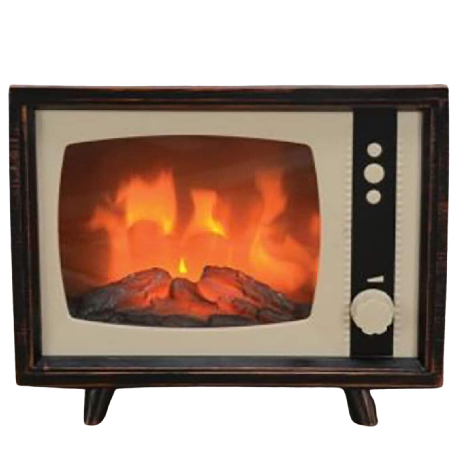 Decorative Realistic Fireplace Compact Retro Television with LED Moving Flame Effect, Hearth-Like-Glow With Electric Fireplace TV Look For Indoors by ELYYT