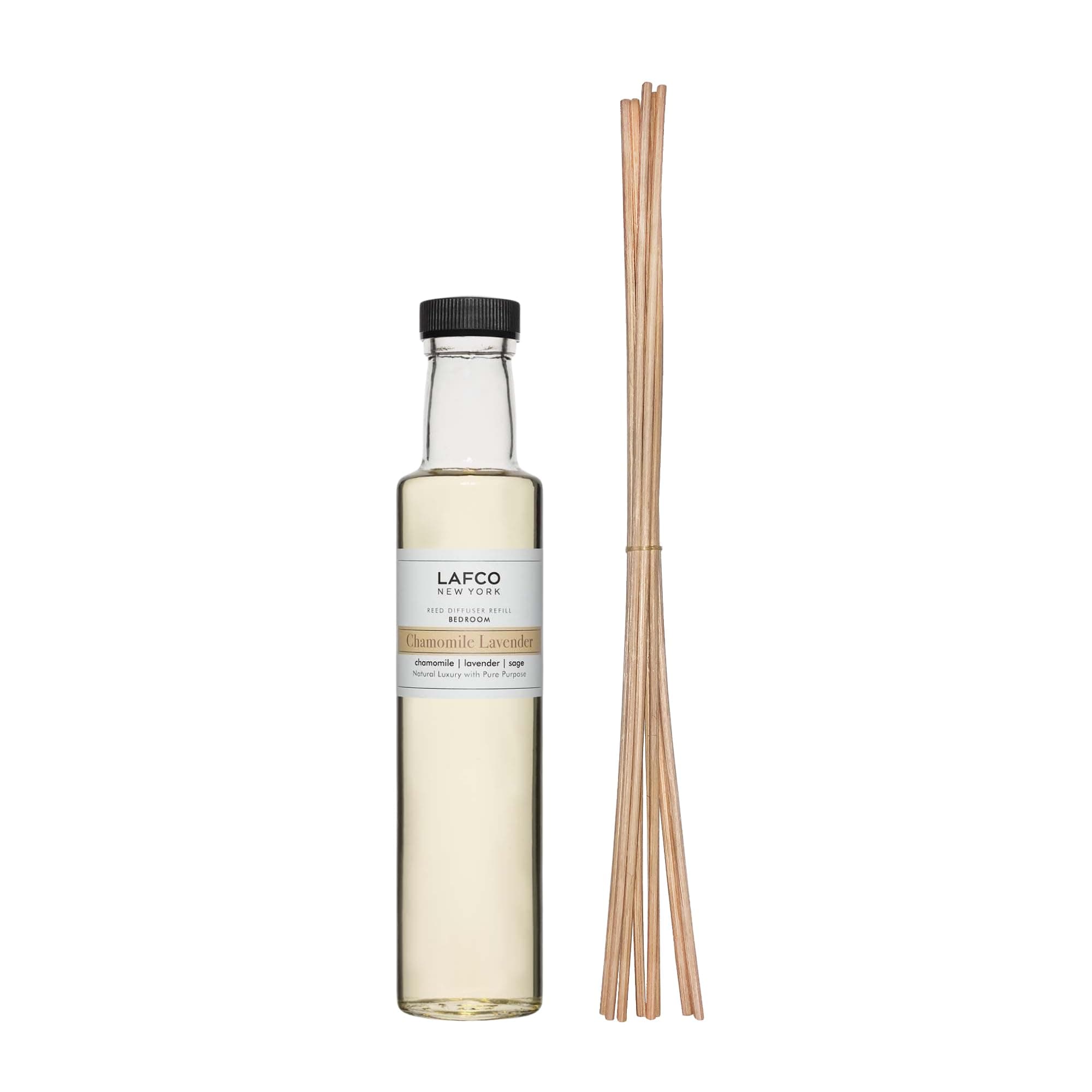 Reed Diffuser Refill, Chamomile Lavender - 8.4 oz - Up to 4-Month Fragrance Life - Includes Natural Wood Reeds - Free of Dyes & Propellants - Made in The USA