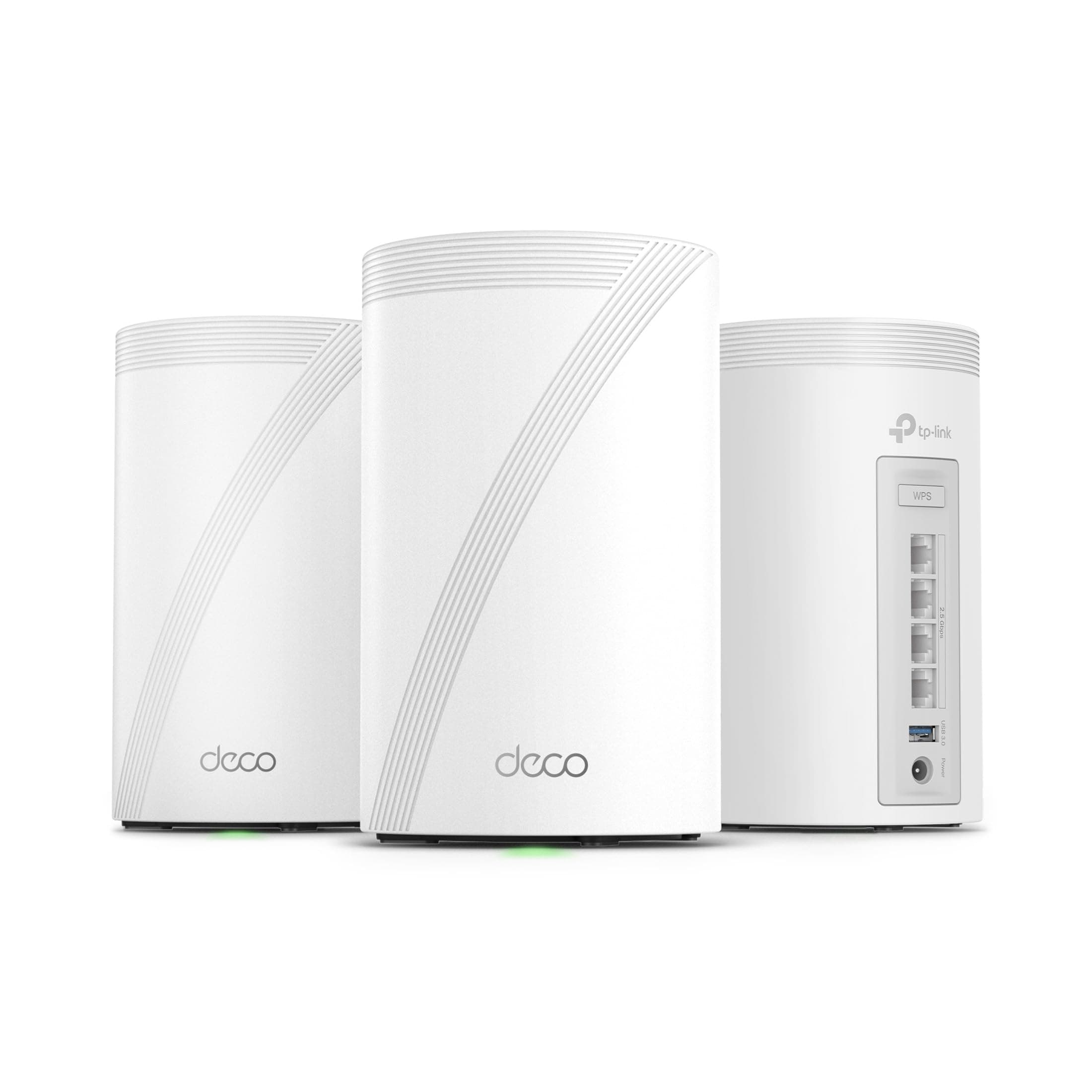Deco 7 Pro BE63 Tri-Band WiFi 7 BE10000 Whole Home Mesh System - 6-Stream 10 Gbps, 4x2.5G Ports Wired Backhaul, 4X Smart Internal Antennas, VPN, HomeShield, Free Expert Support (3-Pack)