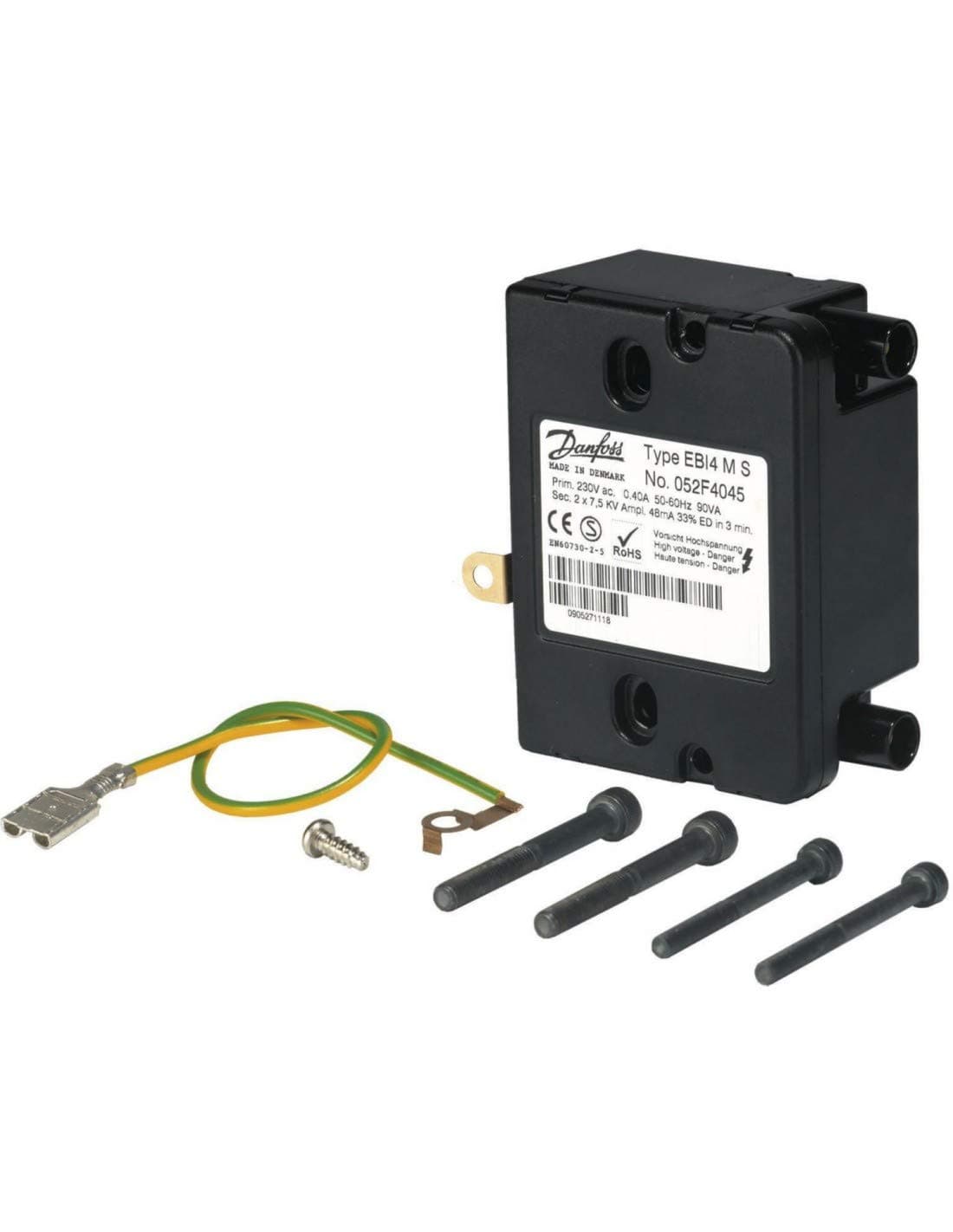 Danfoss EBI 4MS Fioul Electric Ignition Transformer, Ref. 052F4045, 10.0 Amps, 50.0 Hz