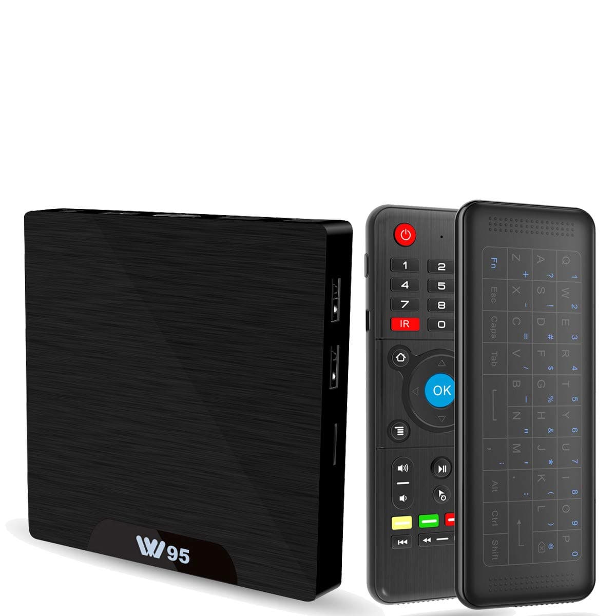 VIDEN Android 7.1 Smart TV Box W95 2018 New Generation Android TV Box with Amlogic S905W 64Bits Quad-Core, 2GB+16GB, Wi-Fi, HDMI, USB2, 4K UHD Web TV Box + Mini Wireless Keyboard with Air Remote