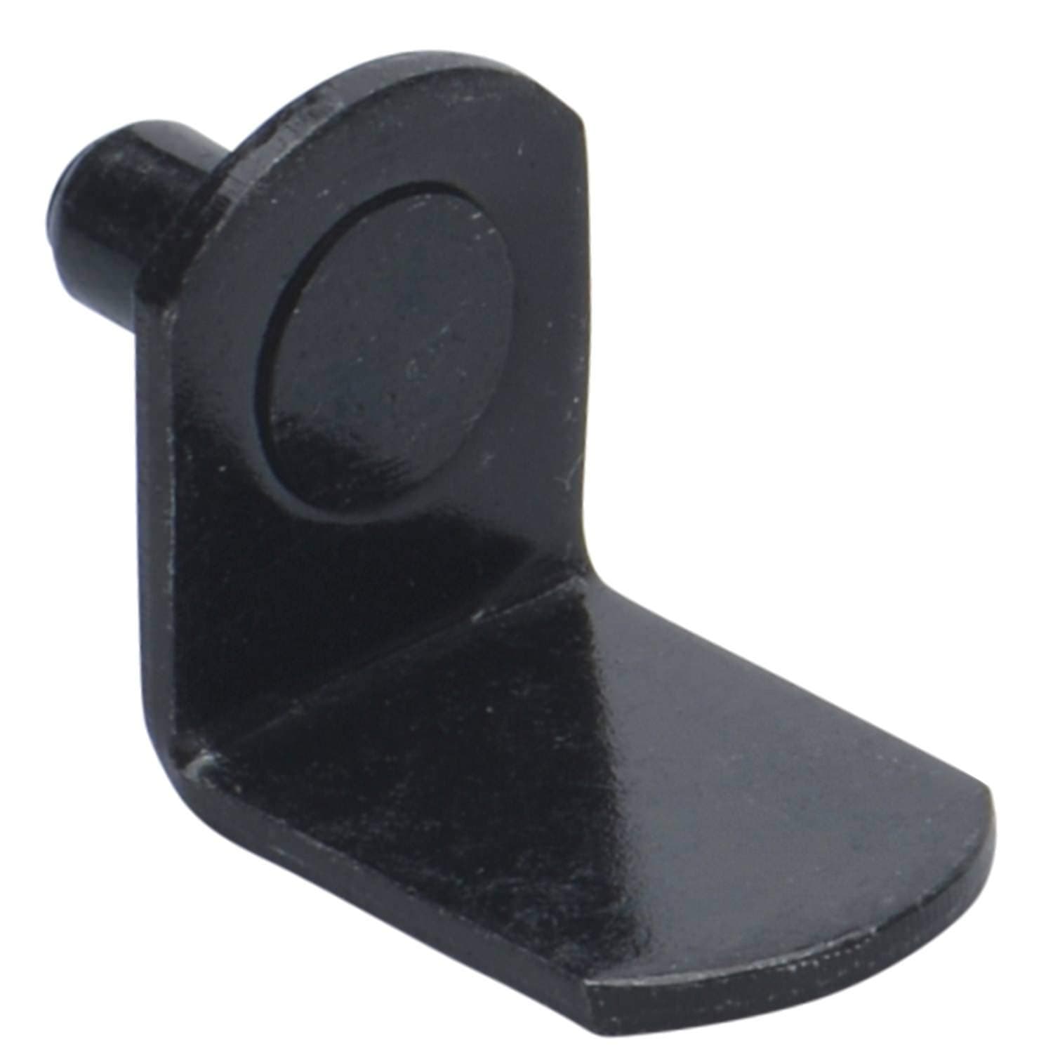 5mm (50 Pack) Bracket Style Cabinet Shelf Support Pegs | "L" Clips for Kitchen & Bookcase | Black
