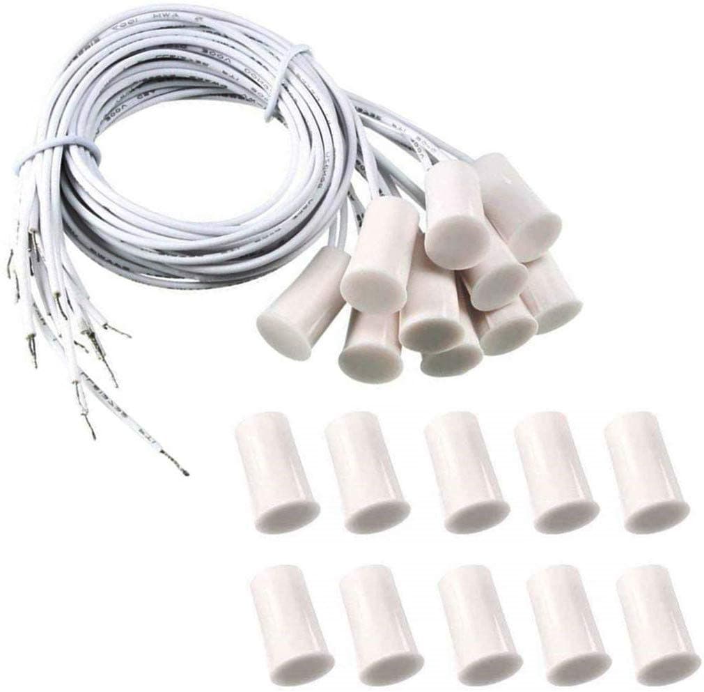 10 Pair RC-33 NC Recessed Wired Security Window Door Contact Sensor Alarm Magnetic Reed Switch White(Normally Closed) 1