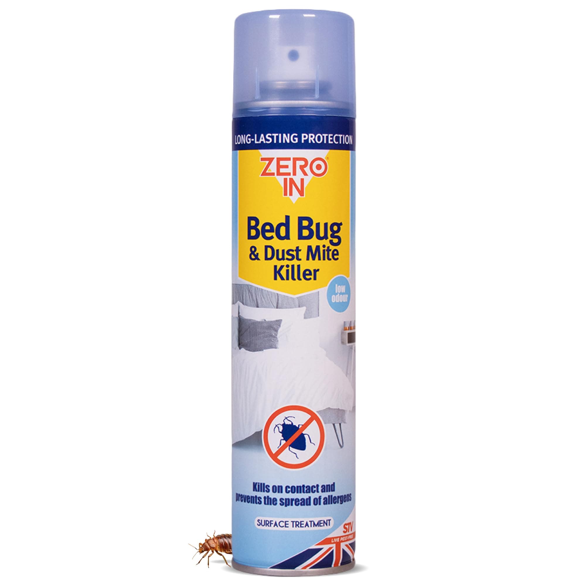 Bed Bug & Dust Mite Killer – Bed Bug Spray for Mattress, Bed Frames & Furnishings - Fast-Acting Aerosol Surface Treatment for Immediate Results - Prevents Allergies - 300ml