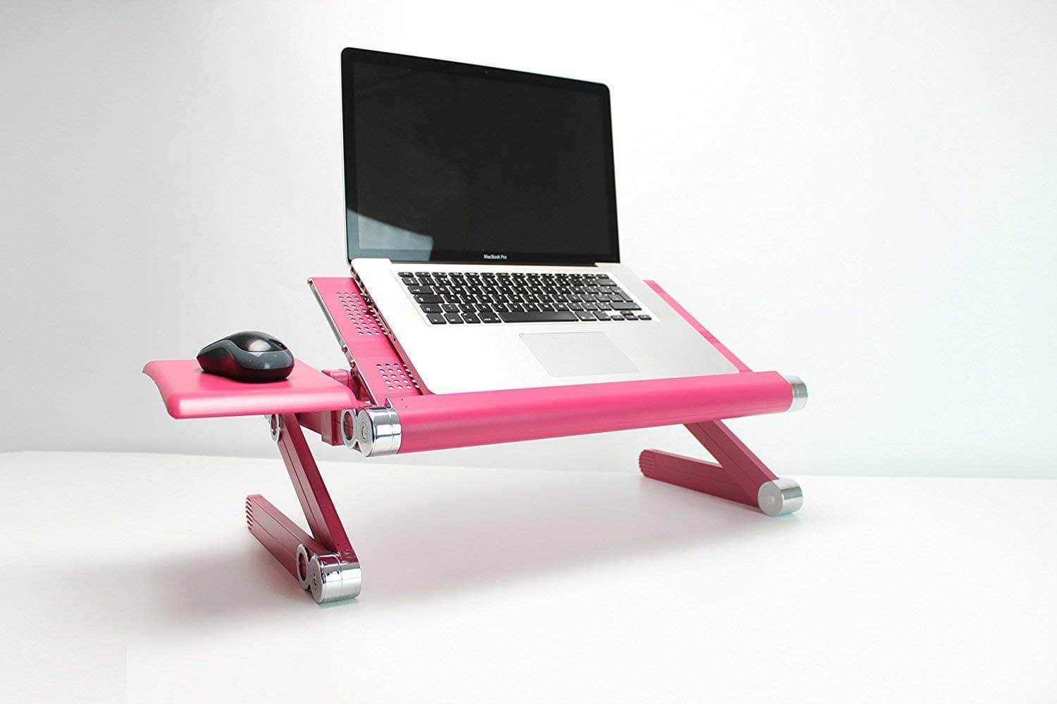 Portable Folding Notebook or Laptop Table - Desk - Tray - Stand (Raspberry Pink)