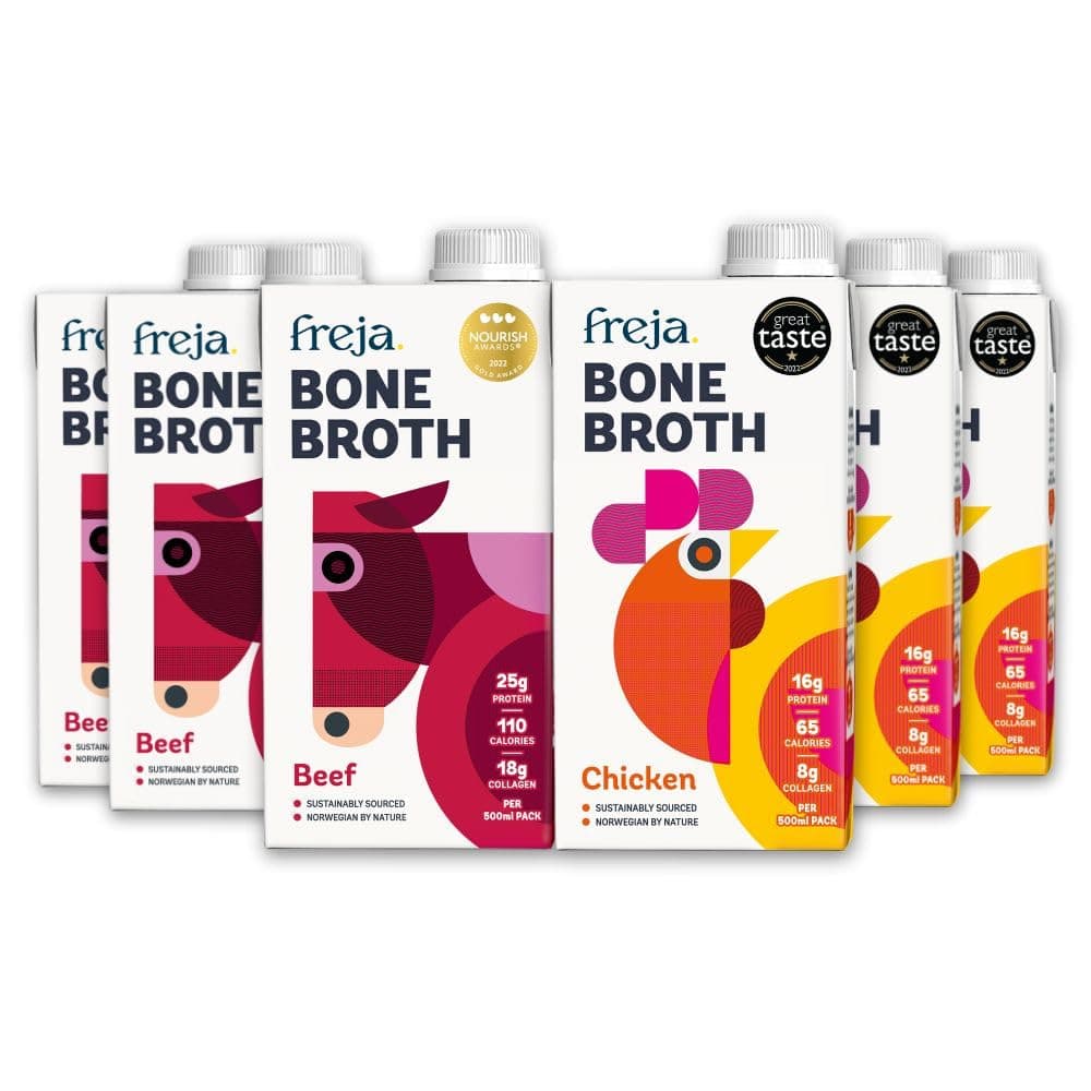 Best of Bone Broth Mixed Pack | Sipping Broth Selection | Beef & Chicken | Premium Liquid Broth | Low Calorie | High Protein & Collagen | Not from Concentrate, Powder or Cubes | 6 x 500ml