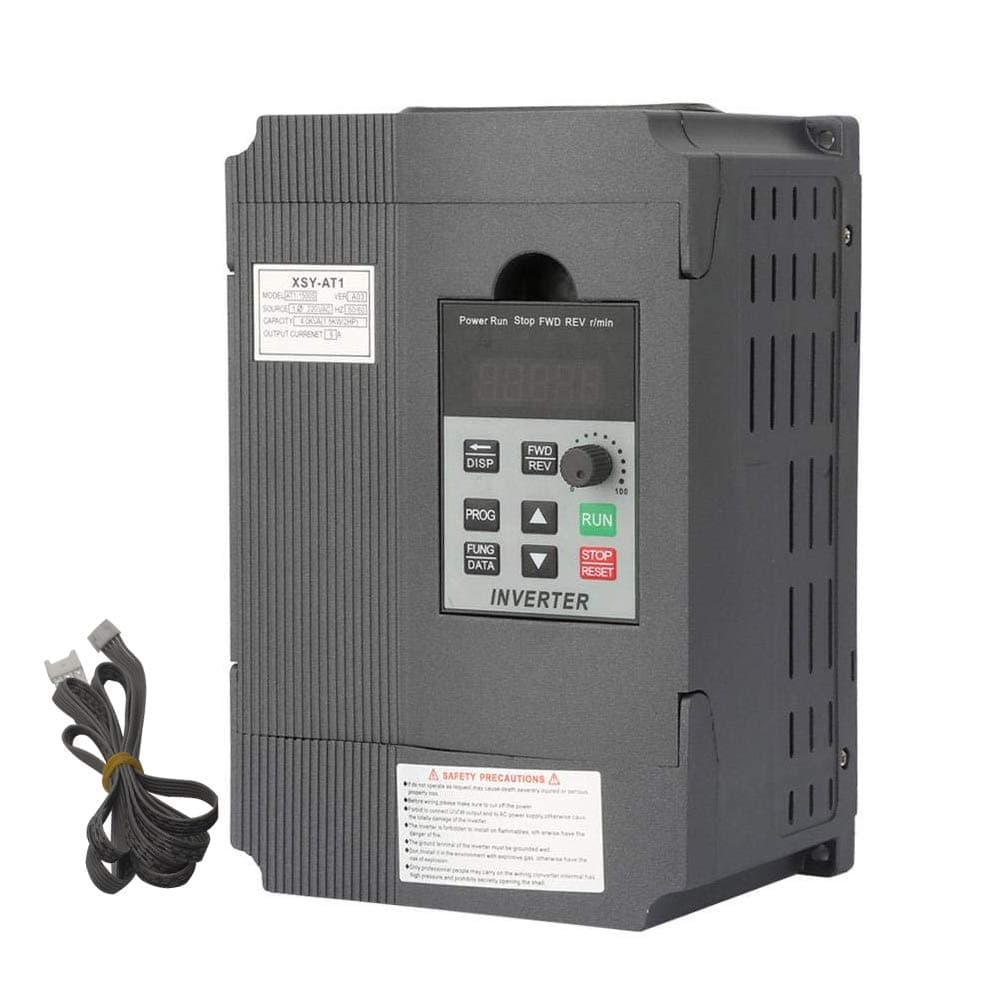 AC 220V/2.2KW Variable Frequency Drive, 10A VFD Inverter Frequency Converter for Spindle Motor Speed Control (Single-Phase Input, 3 Phase Output)