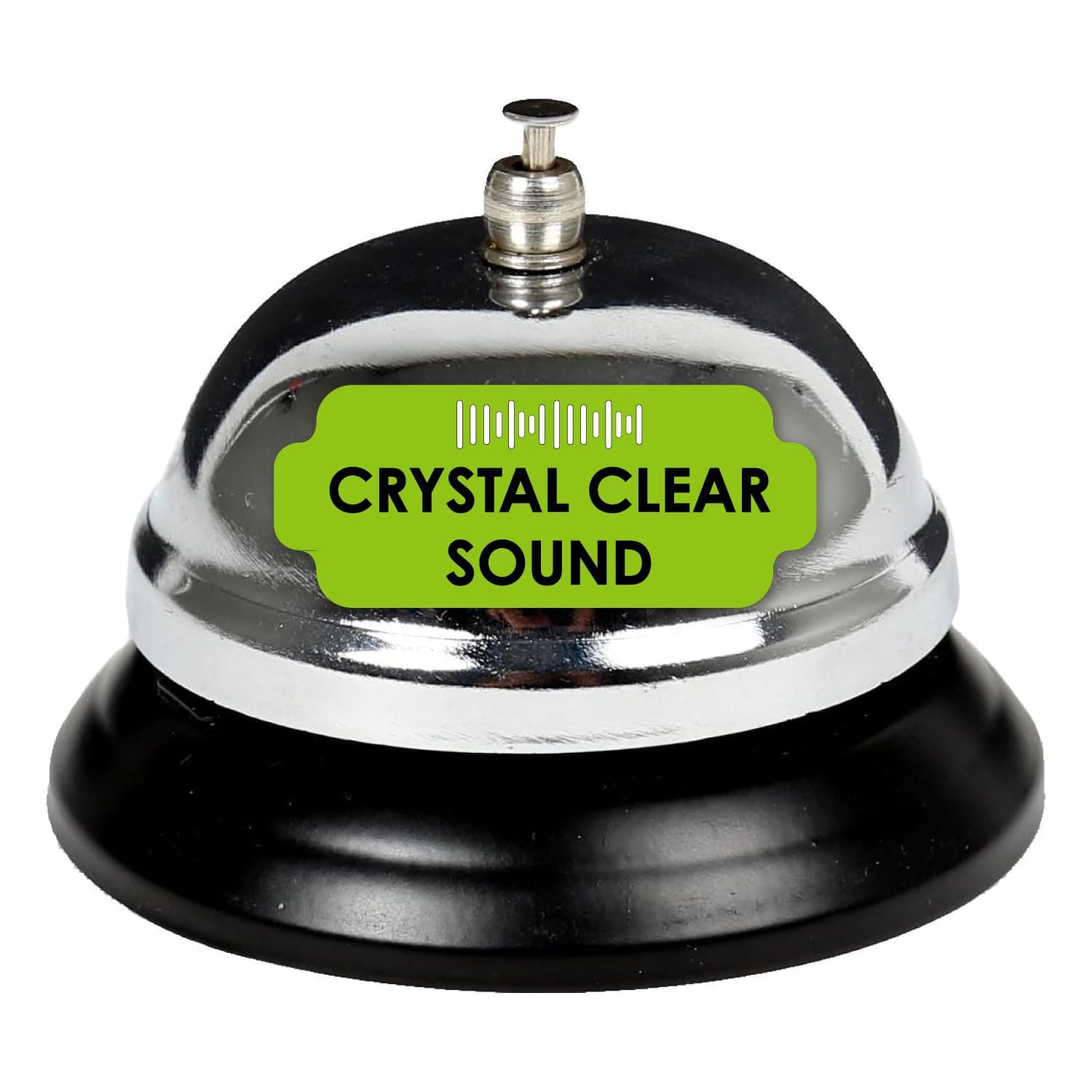 DESK TECH Classic Chrome Desk Bell for Reception, School, or Restaurant, 3 inches, Chrome Silver (43265)