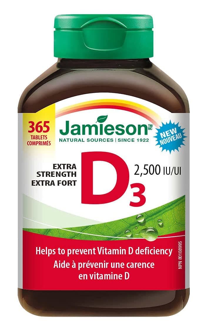 Jamieson Vitamin D3 2500IU, 365 Tablets