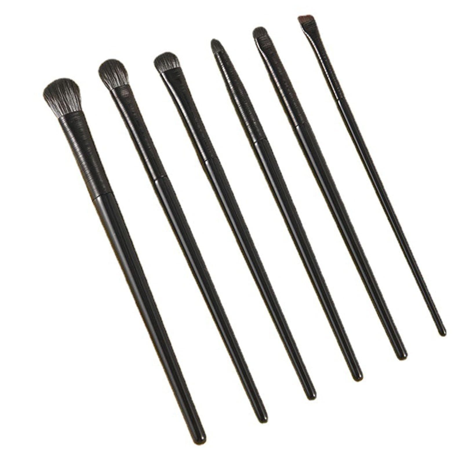 Red Square Makeup Eye Brush Set 6 pcs Smudg, Highlight, Eye Tail Tinting, Eyebrow, Eyeshadow Spreading, Lip, Easy to Clean, Professionals (BLACK GOLD SILVER) (936)