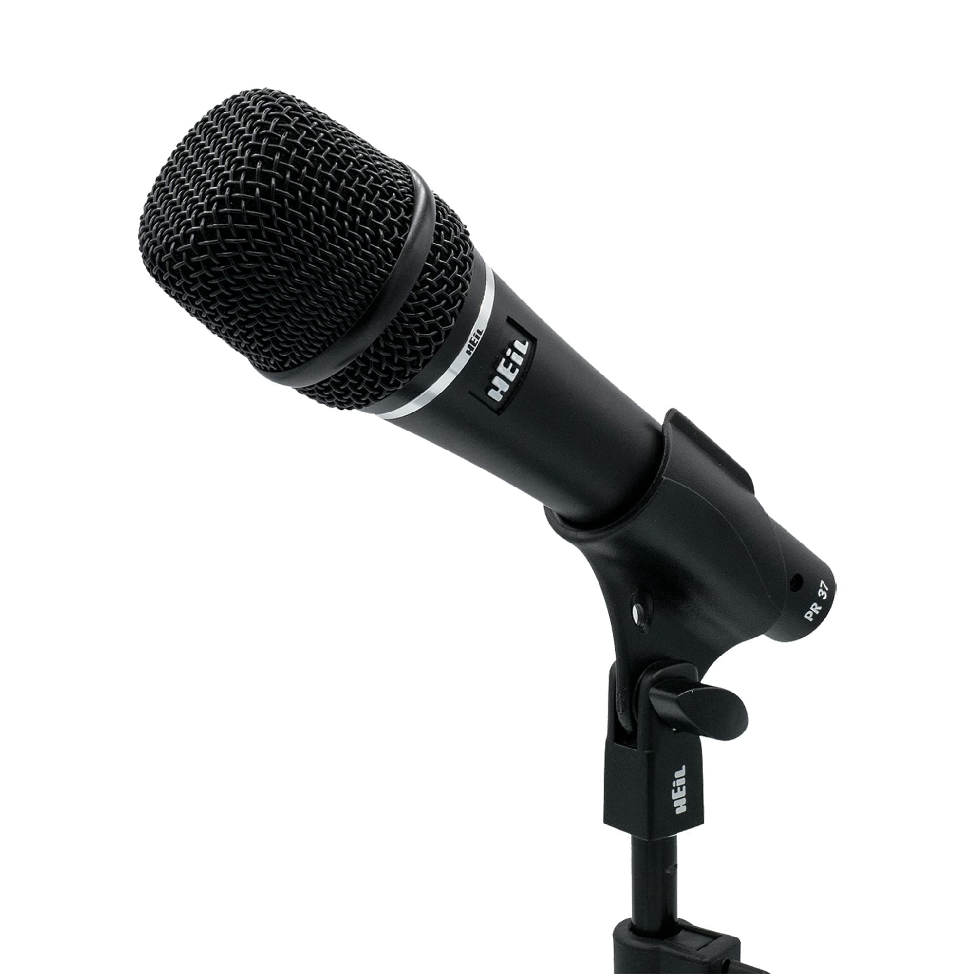 HEiL sound PR 37 Dynamic Microphone for Live Applications, XLR Microphone for Live Music, Wide Frequency Response, Ultra-Clear , Superior Rear Noise Rejection, and Durable Construction - Black
