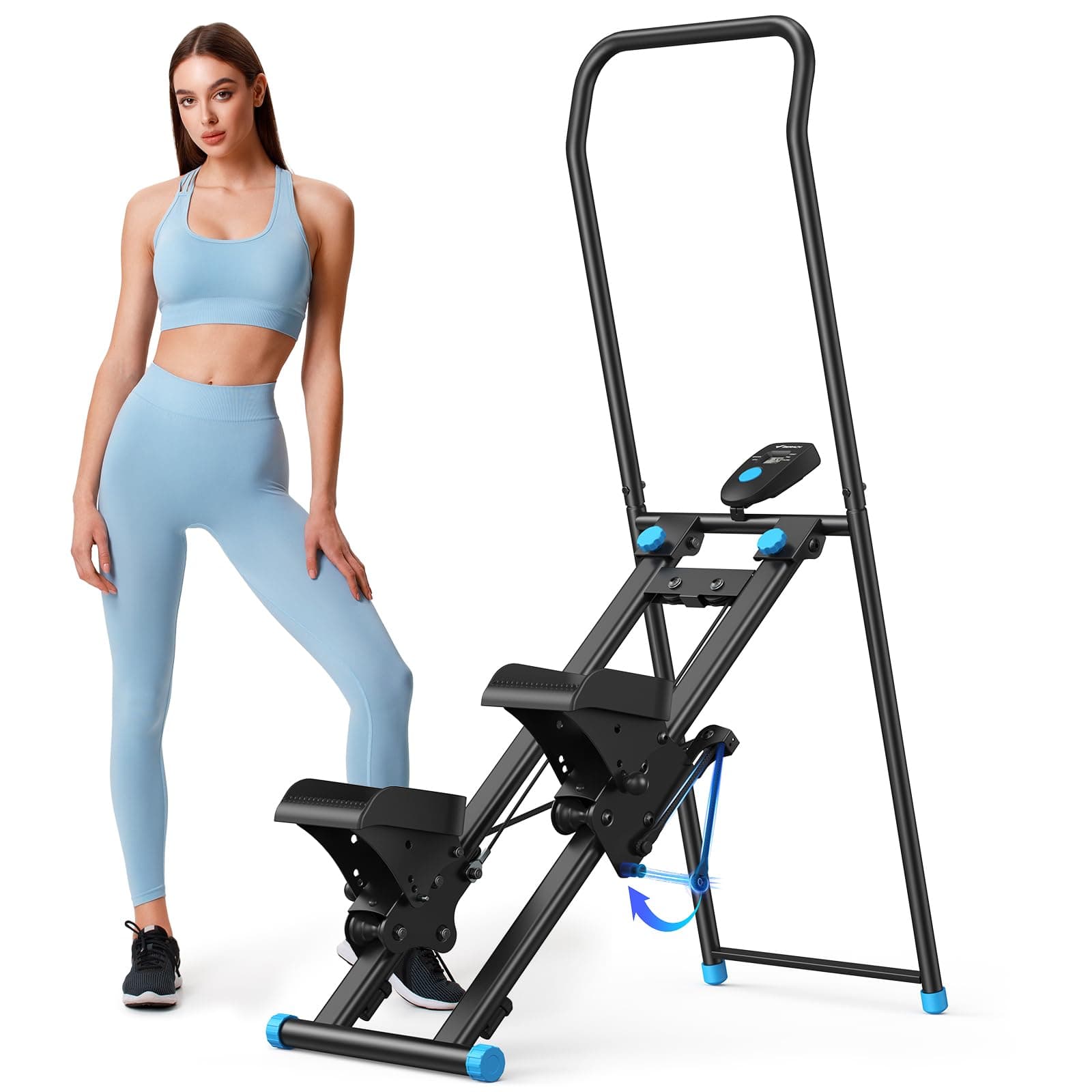 Stair Stepper for Home Exercise,New Version Mini Stepper Climber Machine for Full-Body Stairmaster,Cardio Equipment Climber with Extended Step Range, Adjustable Handlebar&Pedals