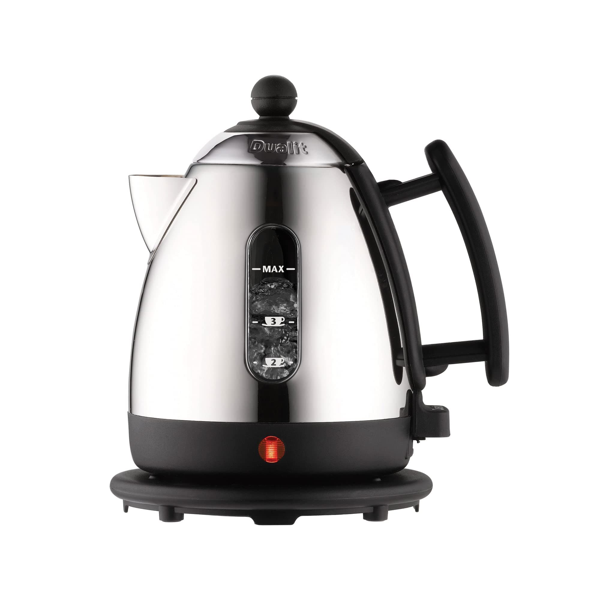 Mini Lite Kettle - 1L Mini Jug Kettle - Polished with Black Trim, High Gloss Finish - Fast Boiling - 2kW, Silver/Black