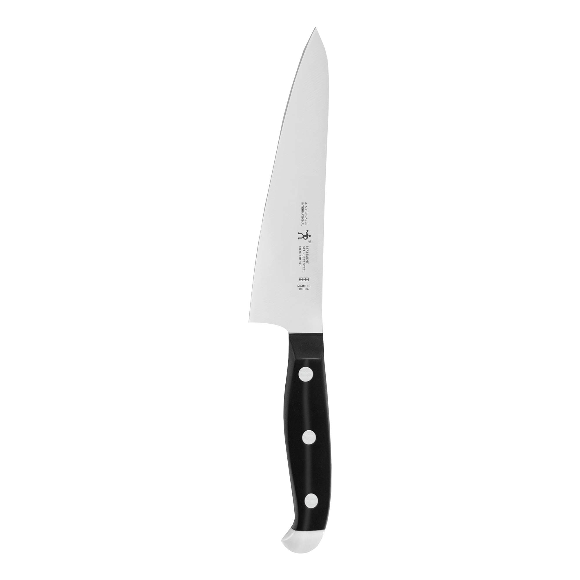 Statement Razor-Sharp 5-inch Compact Chef Knife, German Engineered Informed by 100+ Years of Mastery, Black/Stainless Steel
